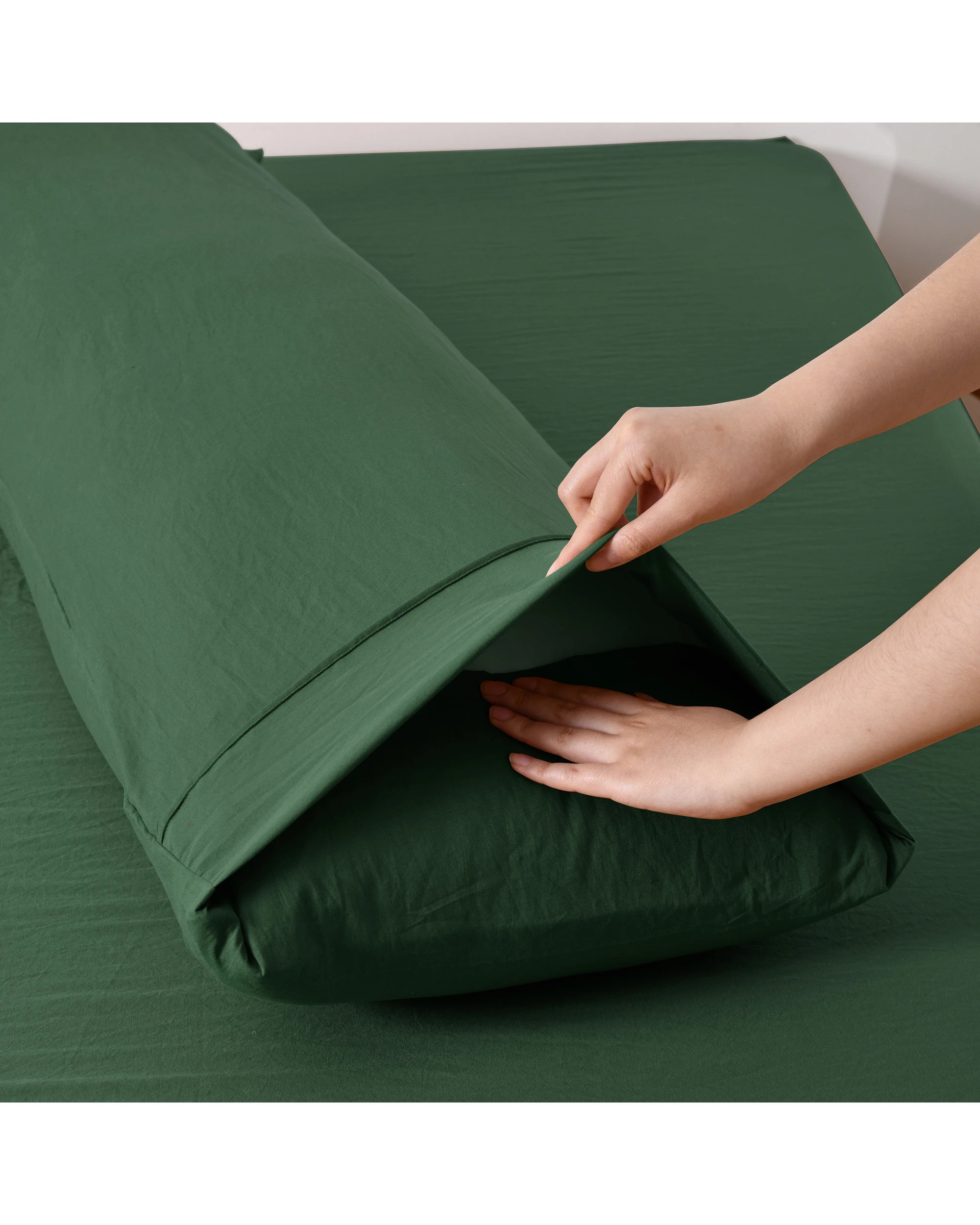 5 Dreamaker Superfine Washed Microfibre Body Pillowcase Twin Pack - Hunter Green, 5 of 5