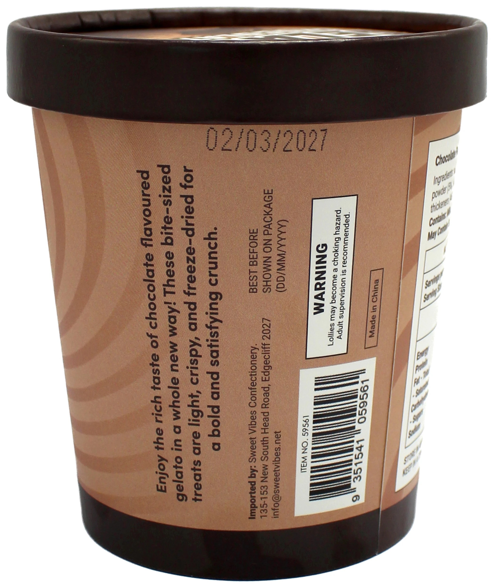 3 Sweet Vibes Freeze Dried Gelato 50g - Chocolate, 3 of 3