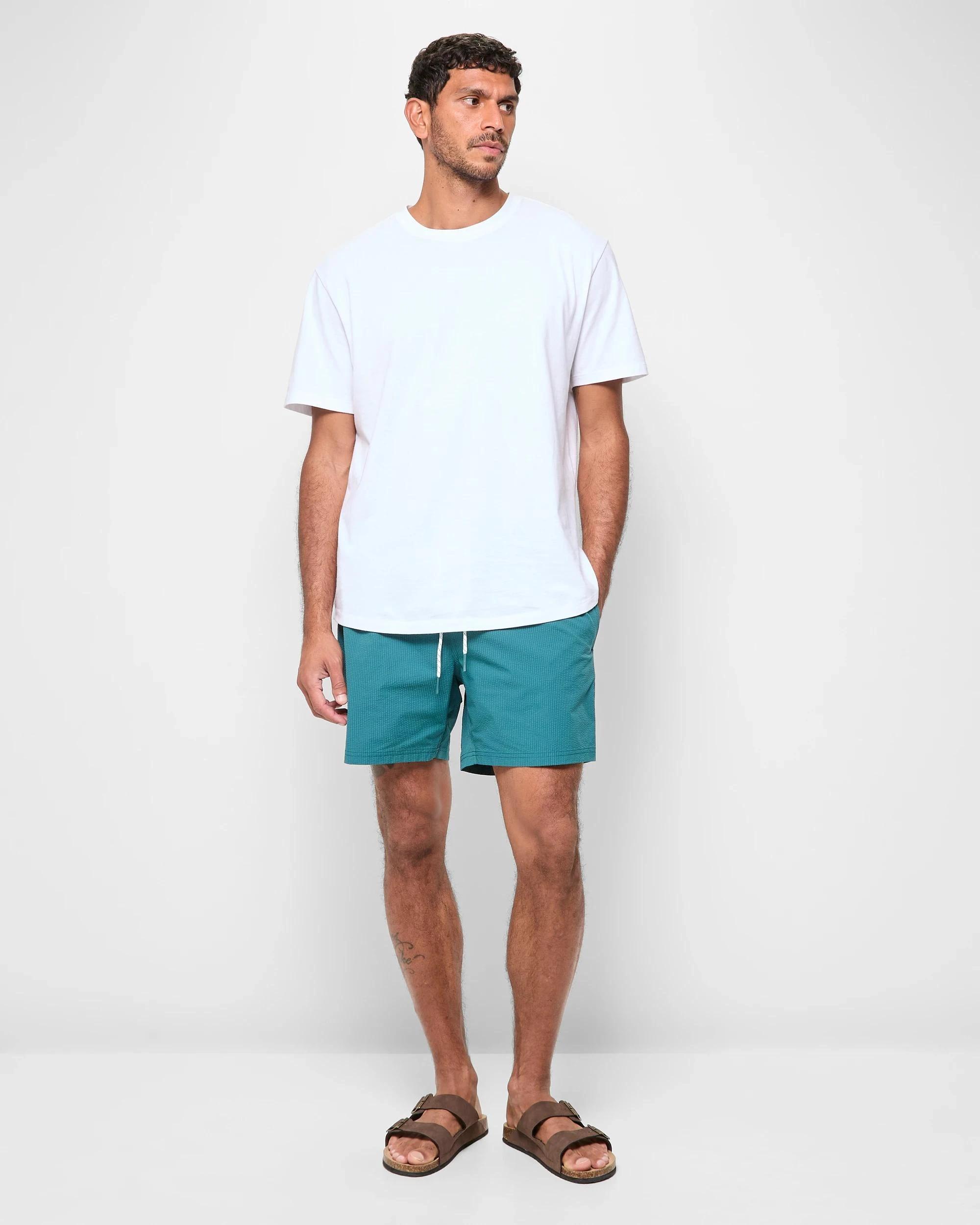 2 Target Seersucker Swim Boardshorts TEAL, 2 of 5