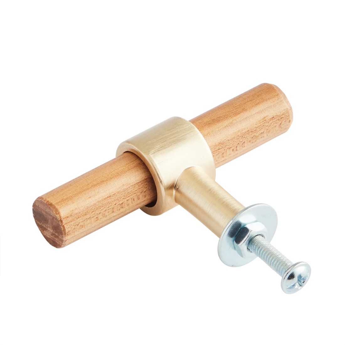 3 2 Pack Oak and Gold Look Handles, 3 of 6