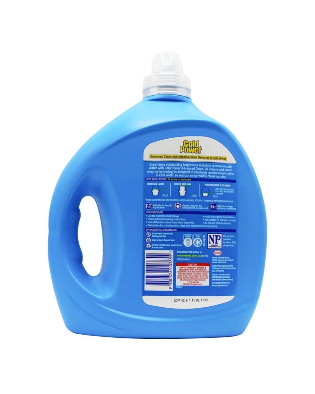 Cold Power Liquid Advanced Clean Laundry Detergent 2pk 4L Front Top ...