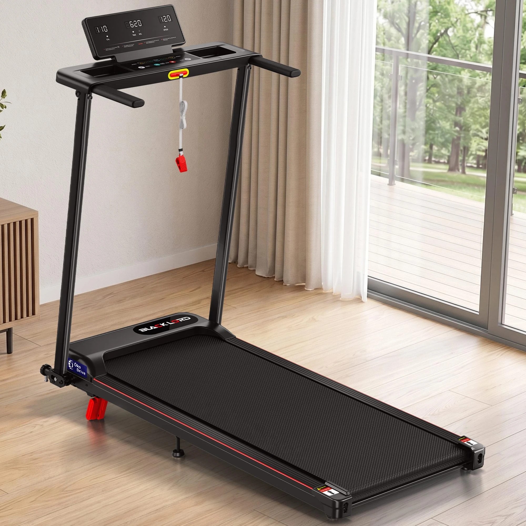 2 Black Lord Treadmill Electric Incline Exercise Running Machine Foldable Home Gym - Black, 2 of 7