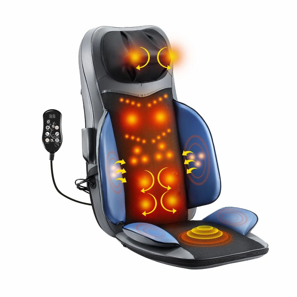 2 HOMASA Full Body Massage Cushion Shiatsu Back Neck Massaging Chair Seat Pad Kneading Rolling Vibration Heating Relax, 2 of 3