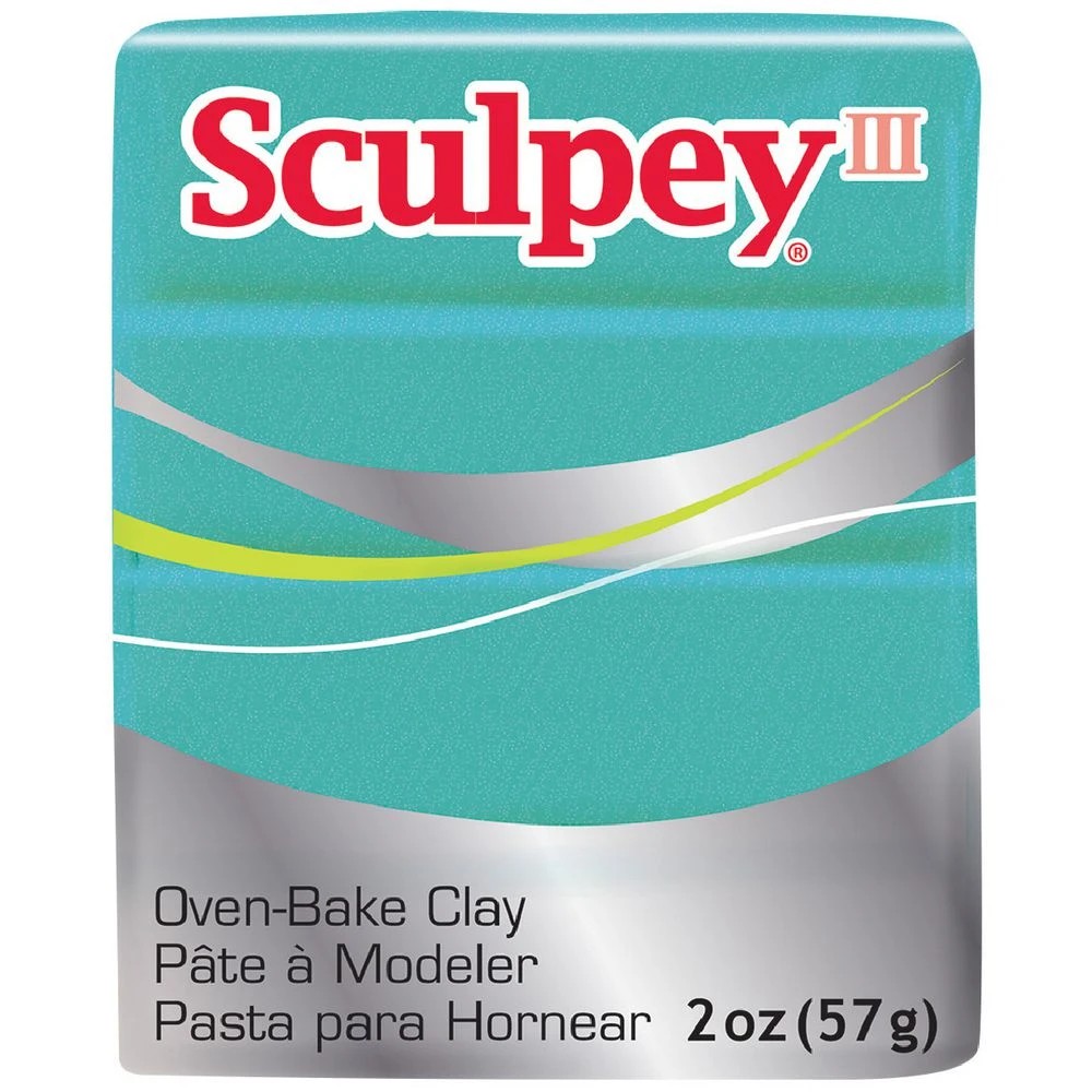 1 Sculpey III Modelling Clay Teal Pearl 57g, 1 of 3