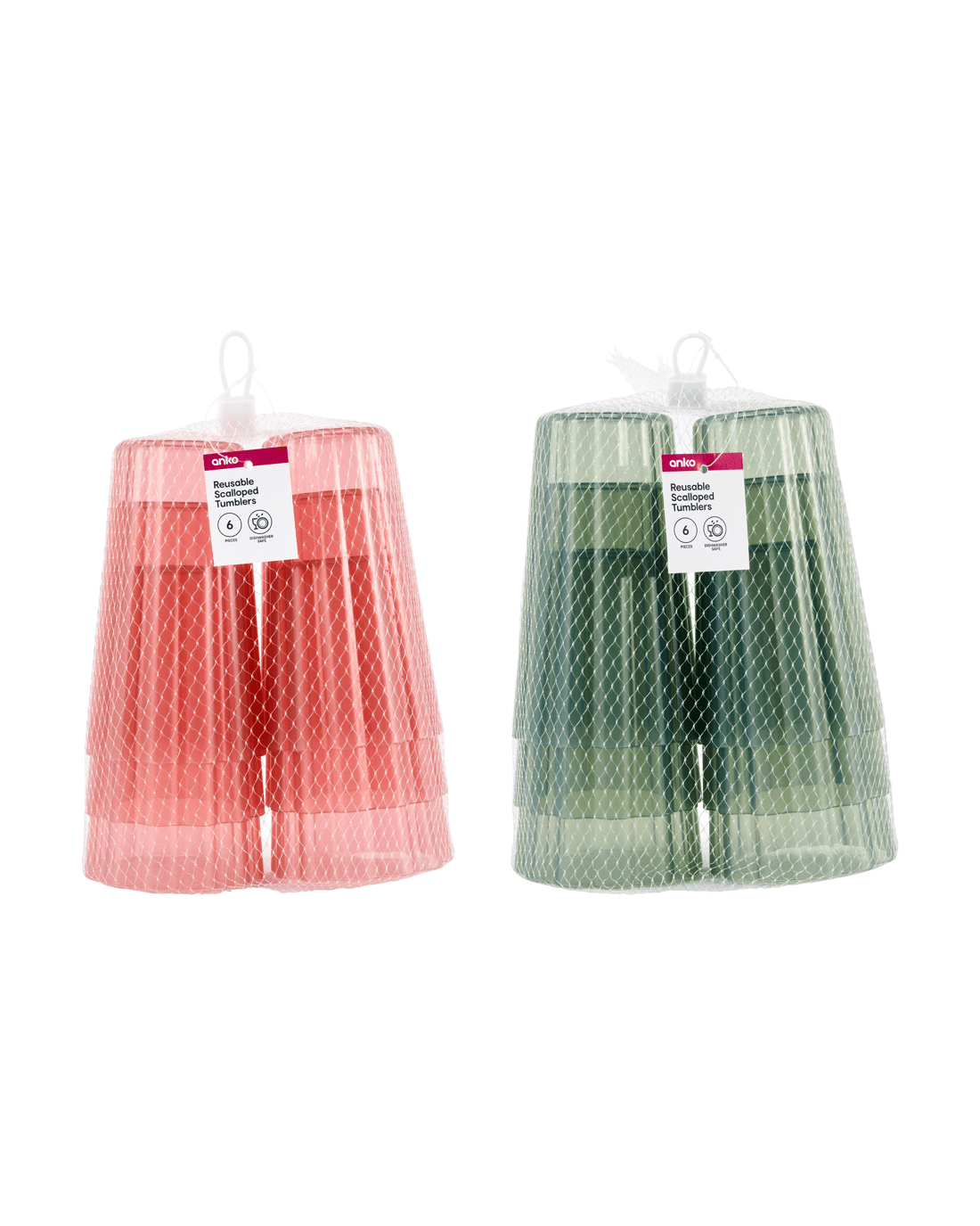 4 6 Piece Reusable Scalloped Tumblers - Assorted, 4 of 4