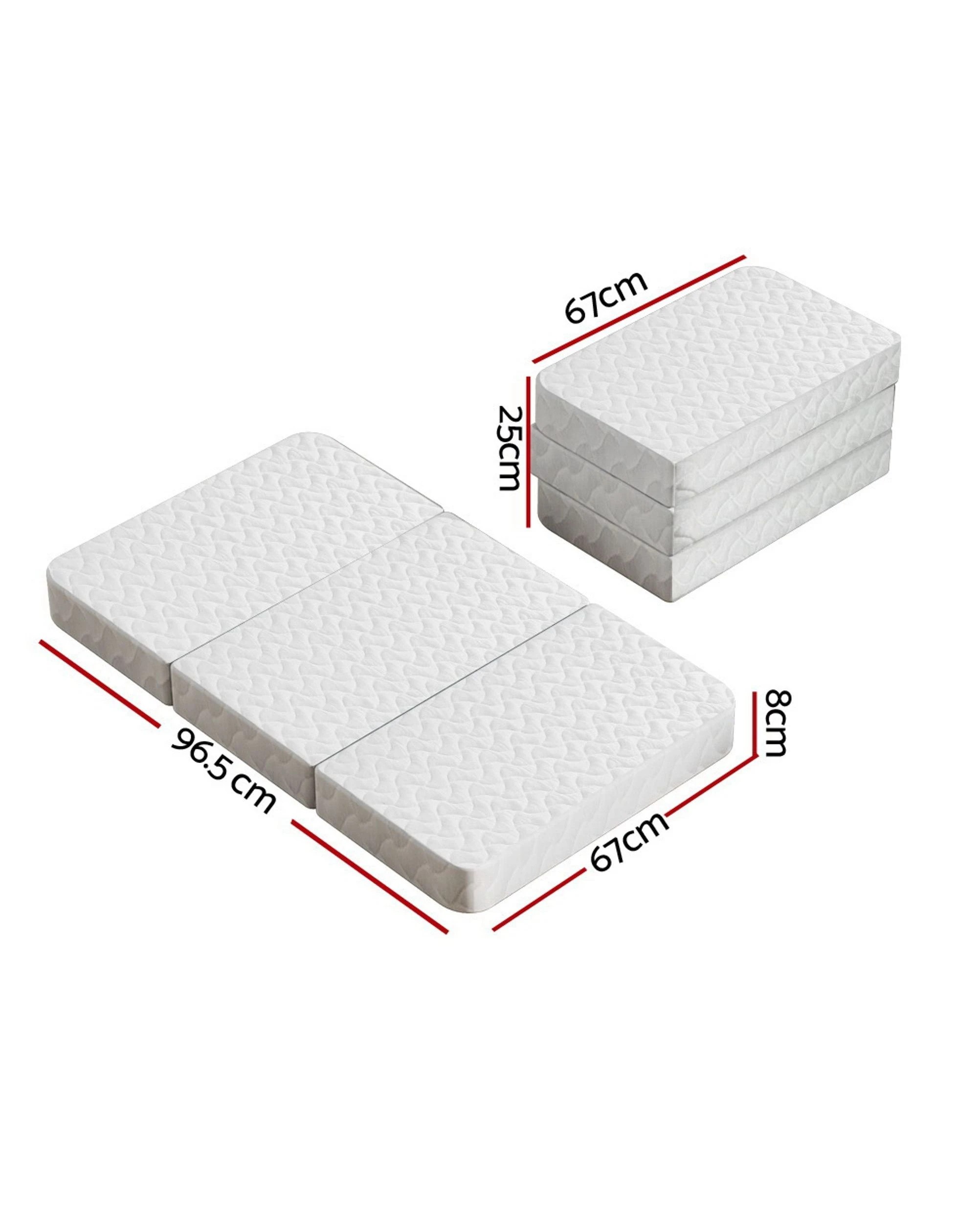 2 Giselle Bedding Foldable Mattress Folding Foam Cot Bed
 - White, 2 of 3