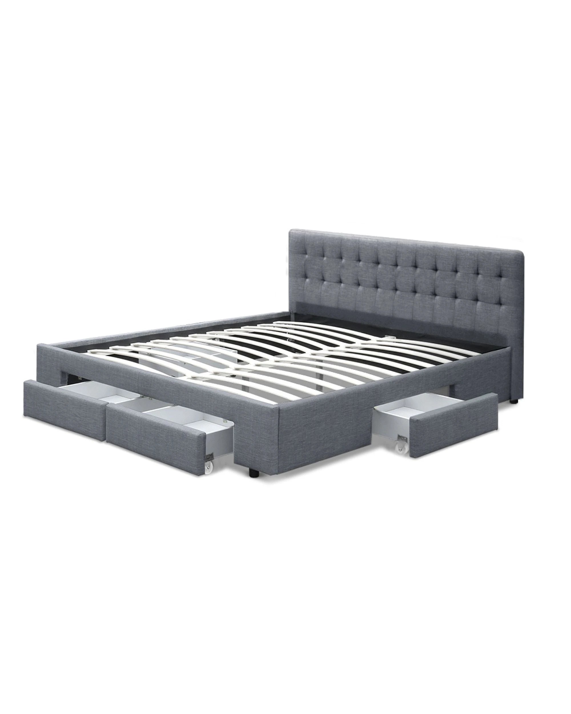 3 Artiss Bed Frame King Size With 4 Drawers
 - Grey, 3 of 3