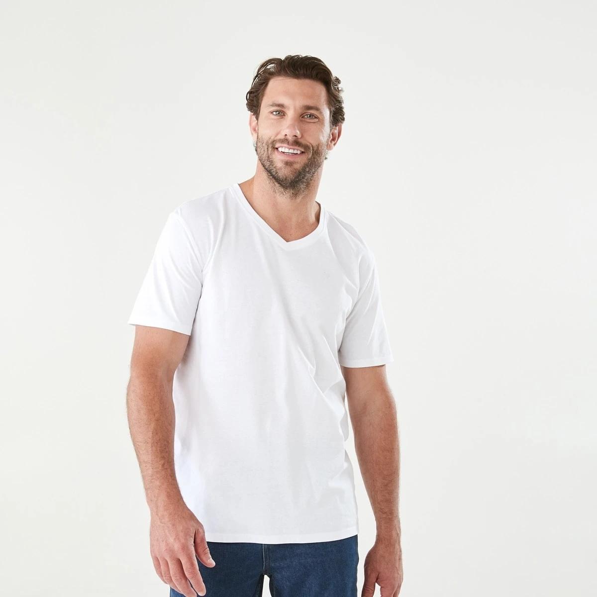 1 Plain V-Neck T-shirt WHITE, 1 of 5
