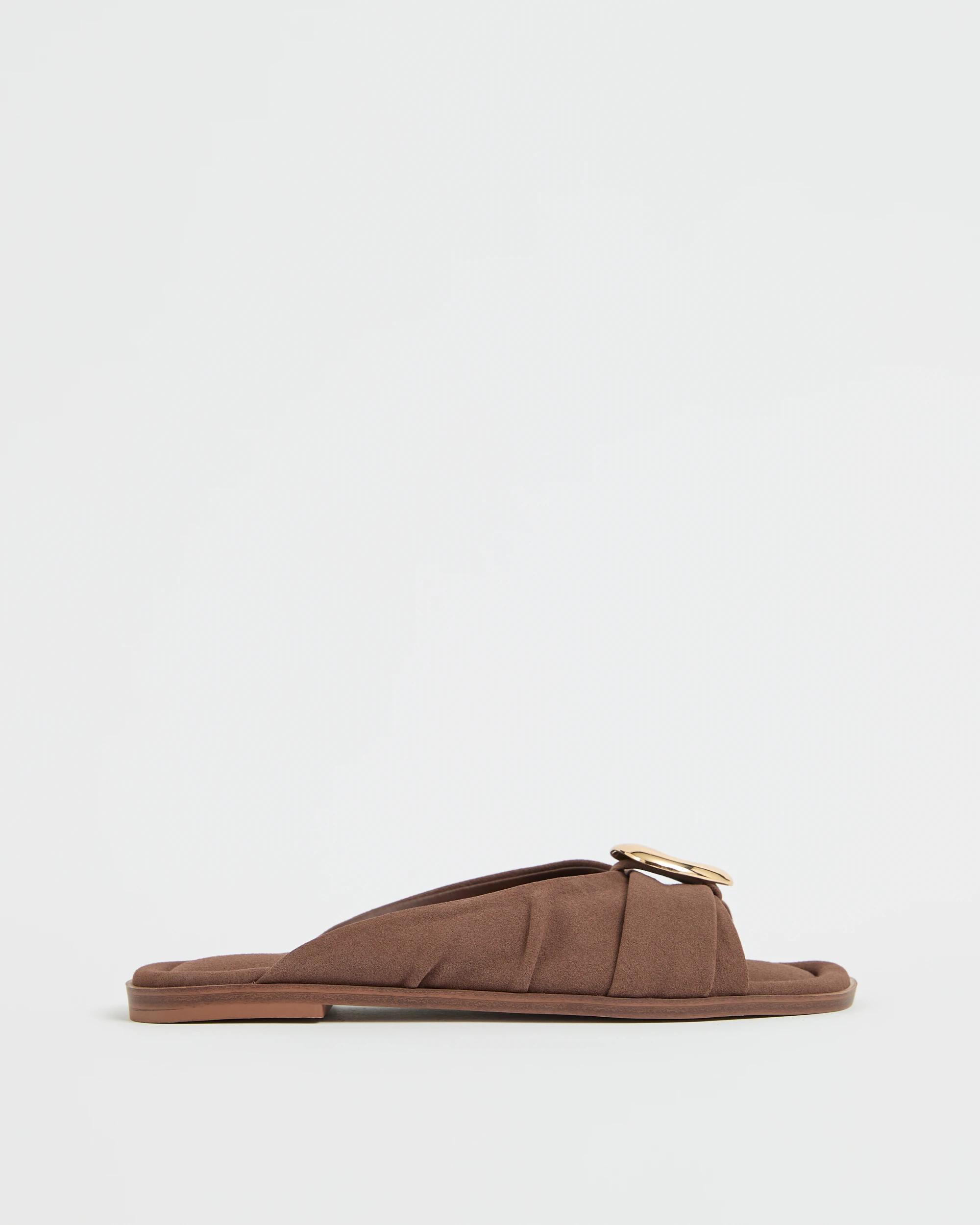 2 Target Woman Wrap Sides Flat Sandals BROWN, 2 of 3