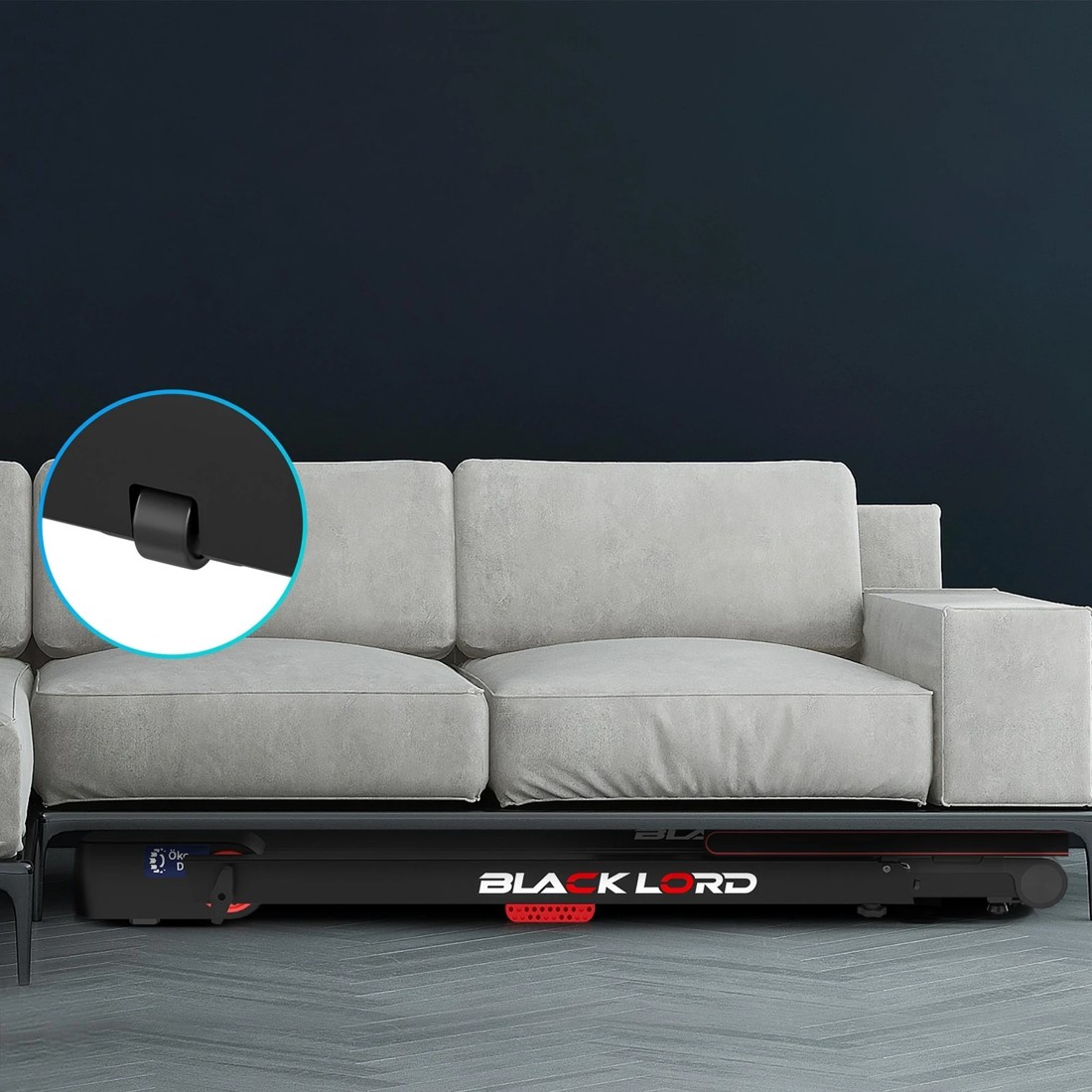 8 Black Lord Treadmill Electric Walking Pad Fully Foldable with Desktop 450mm Belt - Black, 8 of 10