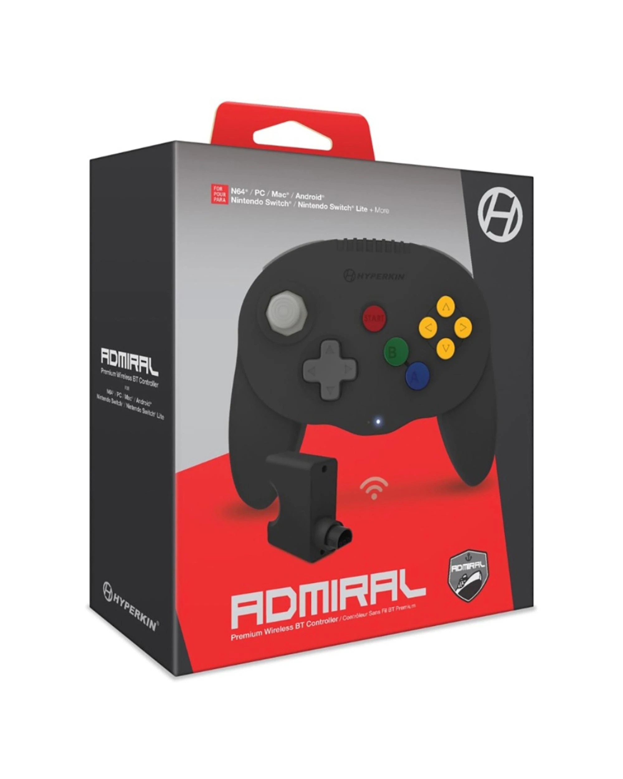 1 Hyperkin Admiral Premium BT Controller for N64 - Black, 1 of 4
