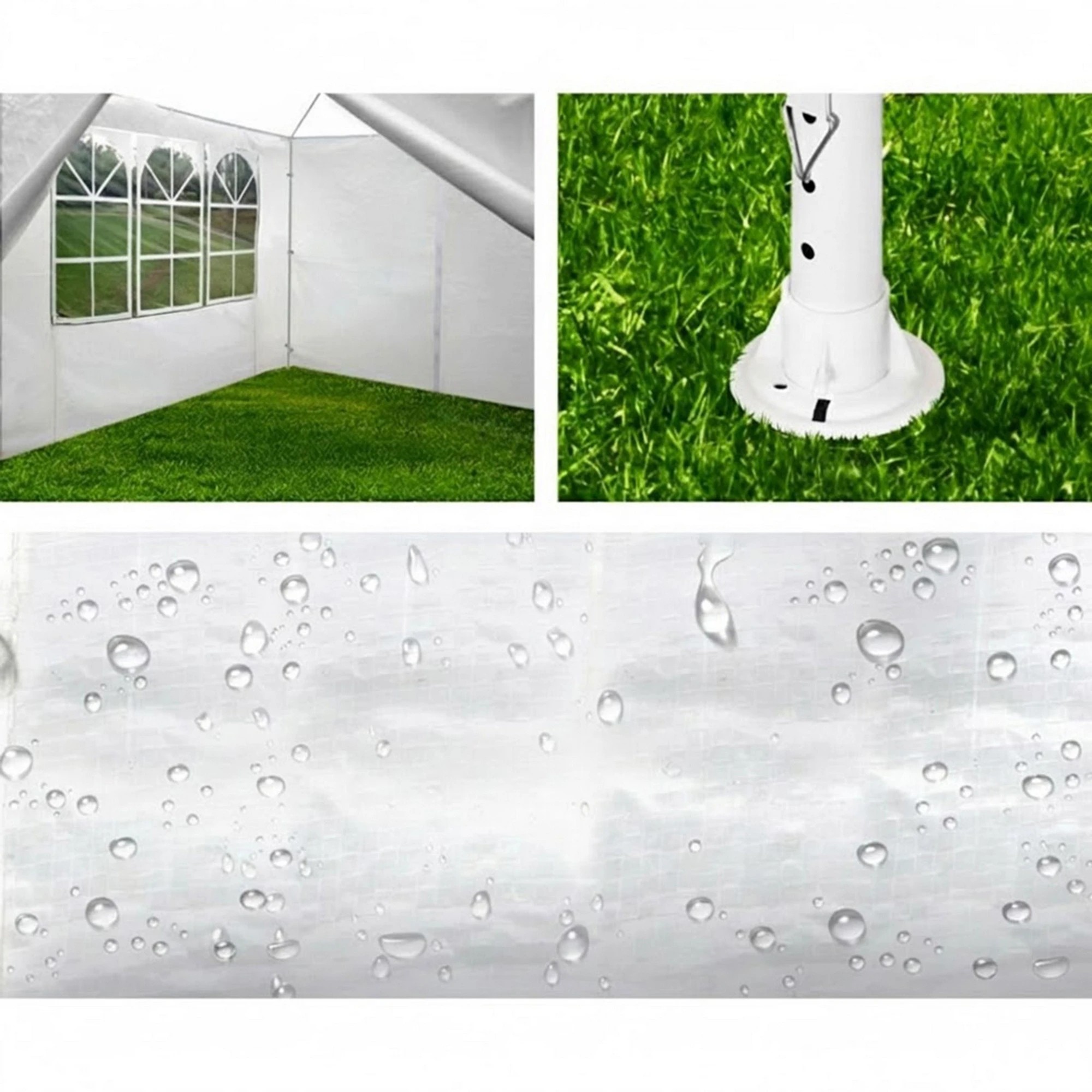 6 Instahut Gazebo  Marquee Wedding Party Tent Outdoor Camping Side Wall - White, 6 of 7