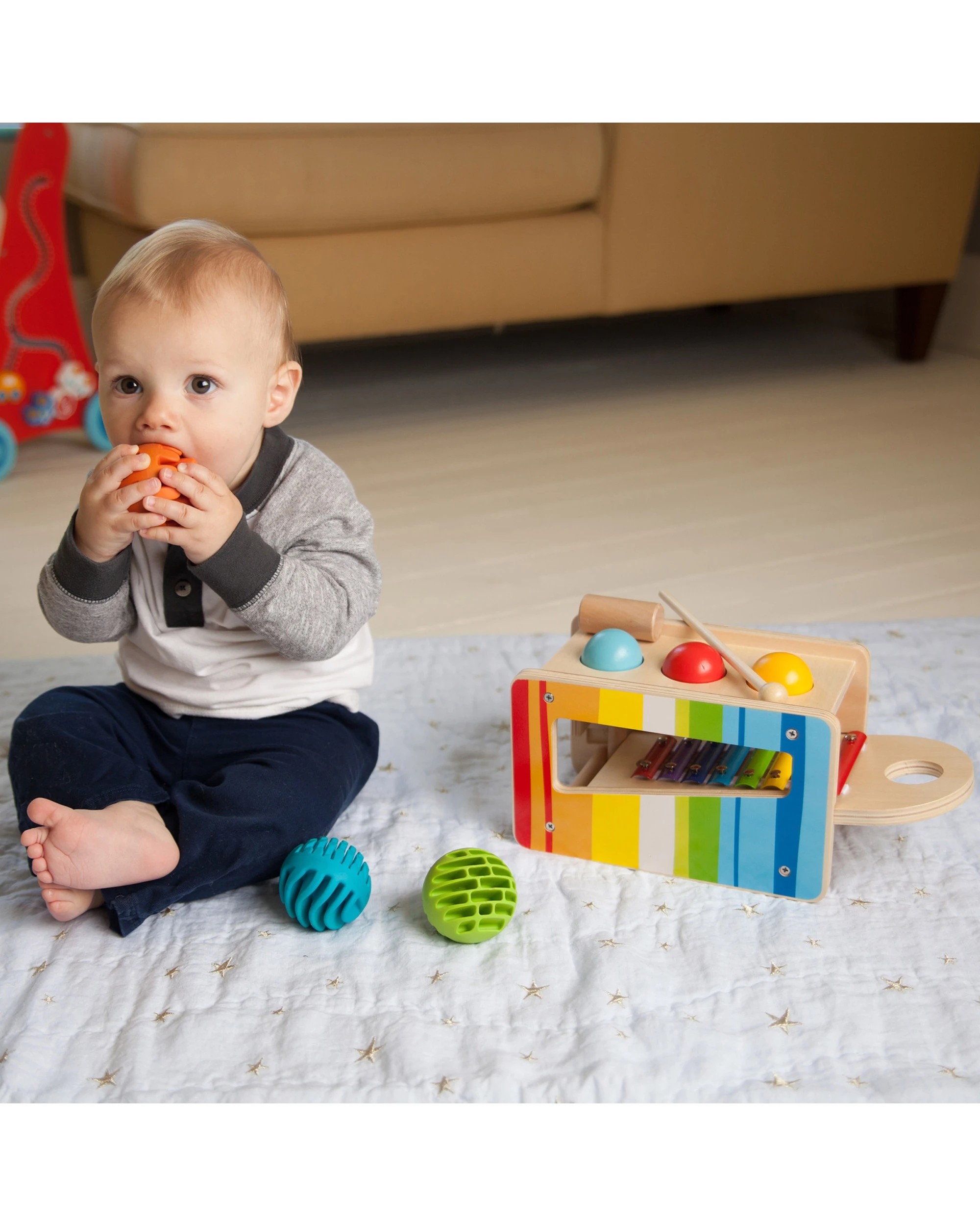 4 Fat Brain Toy Co Infant Toddler Nursery Play Sensory Roller - Multi, 4 of 8