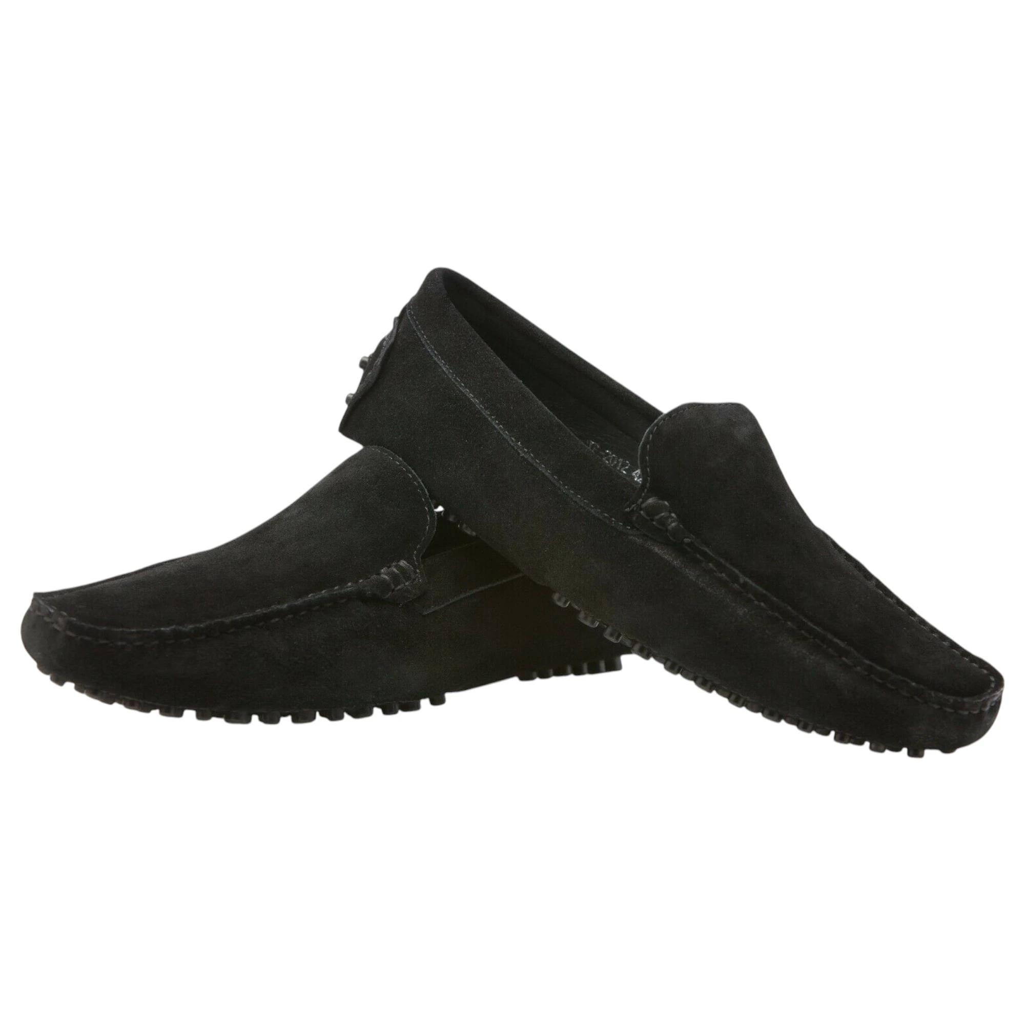 3 Zasel Mens Summer Boat Shoes Suede Casual Slip On Deck Driving Grip Loafers BLACK, 3 of 3