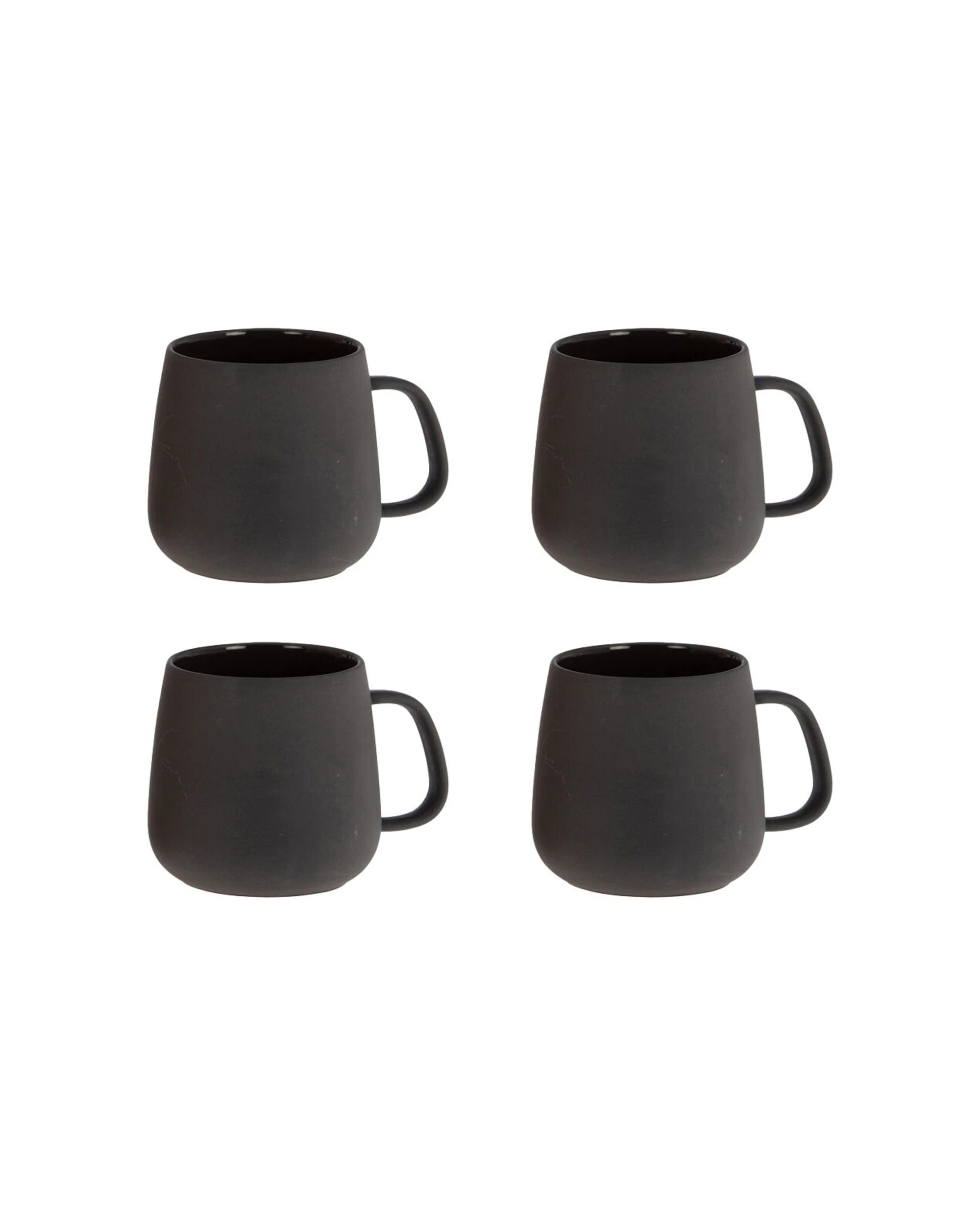 1 Bramble Bay 4PK Summer Blooms Ceramic Everyday Kitchen Coffee Mug Set - Charcoal, 1 of 2