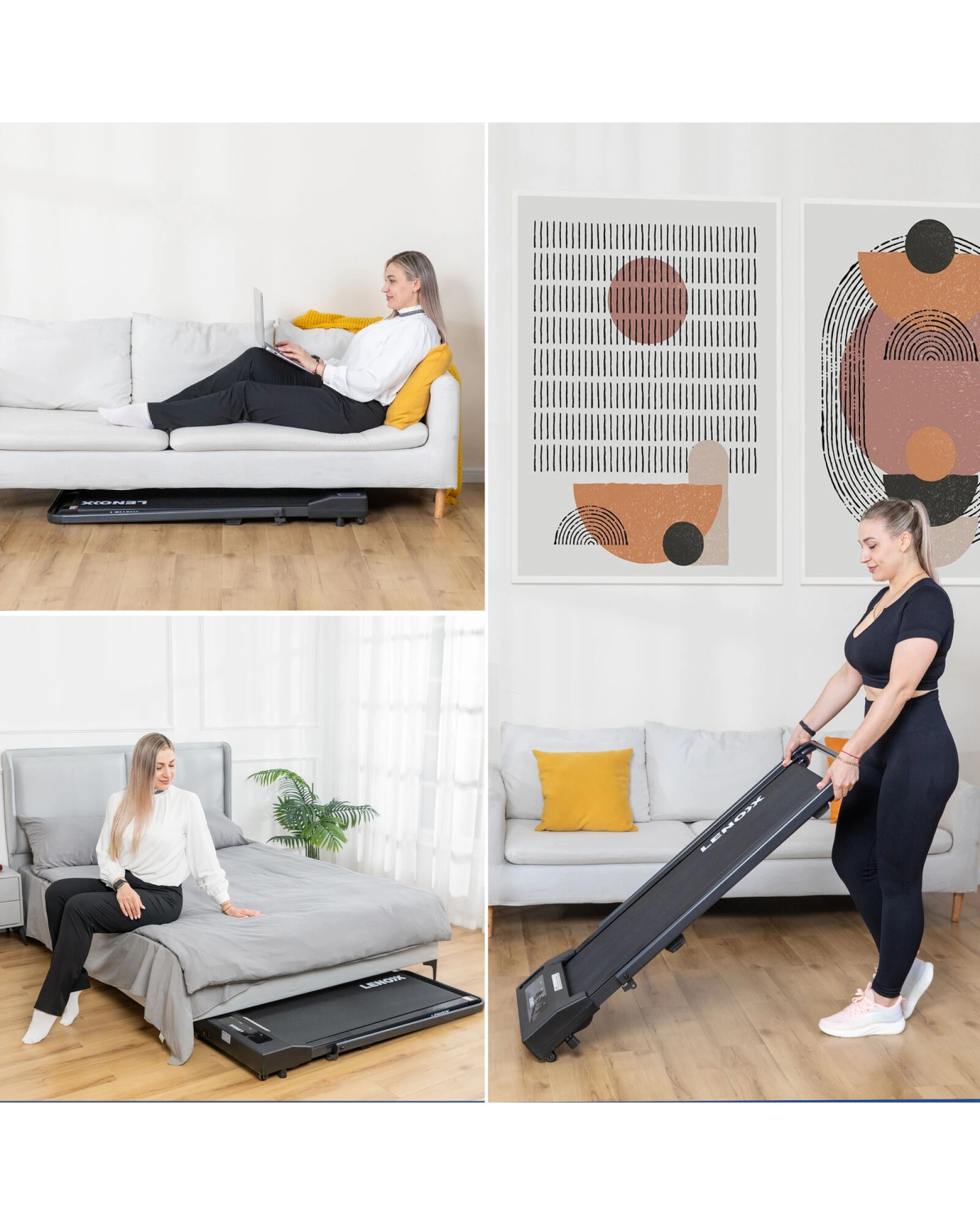 7 Lenoxx 2HP 52cm Walking Pad Treadmill w/ Remote, Foldable Handrail, and Tablet Holder, 7 of 10