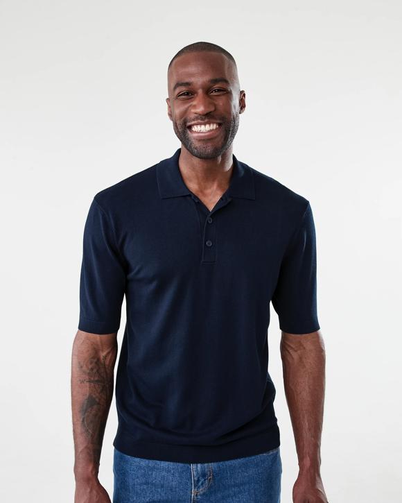 Button Up Knit Polo Shirt