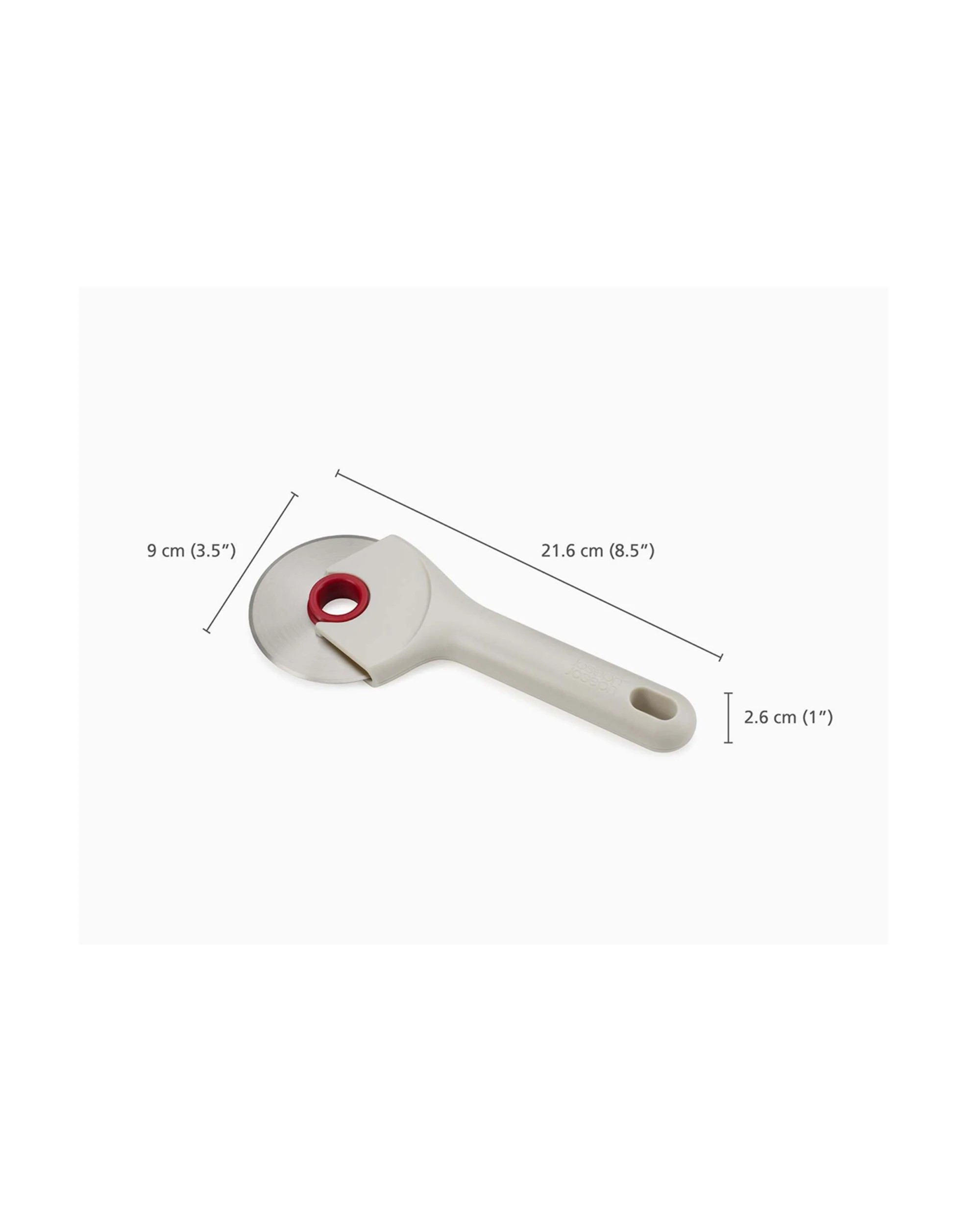 5 Joseph Joseph Ringo Pizza Wheel Cutter Stainless Steel 22cm Easy Clean Stone - White, 5 of 5