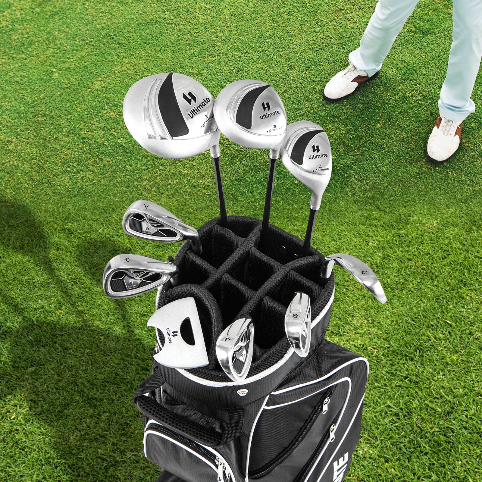 2 Costway Premium Ladies Golf Clubs Set Starters w/Bag 10PCS Alloy/Graphite Drive - Black, 2 of 2