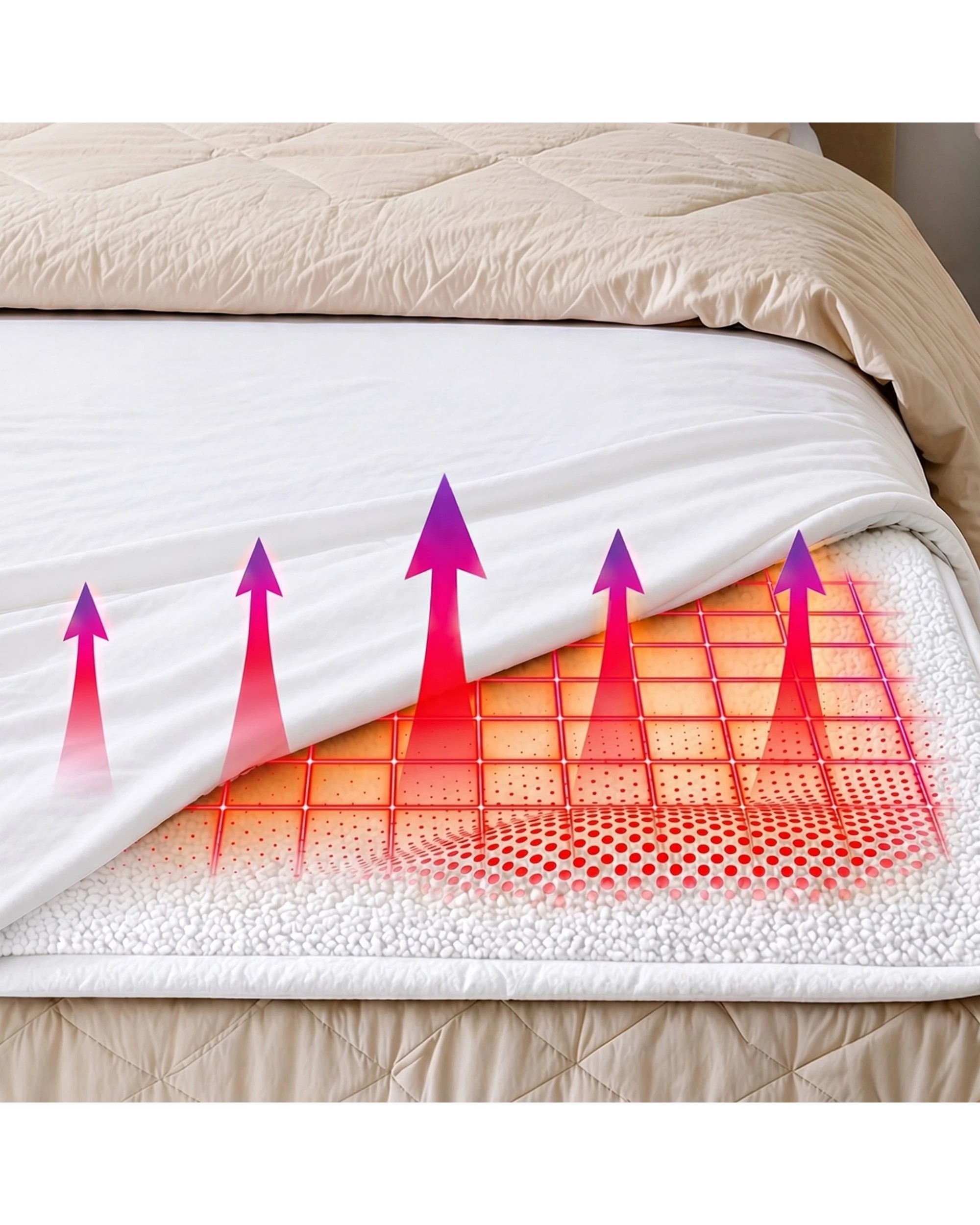 4 Laura Hill Double Electric Heated Underlay Blanket, Fleecy Fabric with Timer - Double Bed - White, 4 of 10