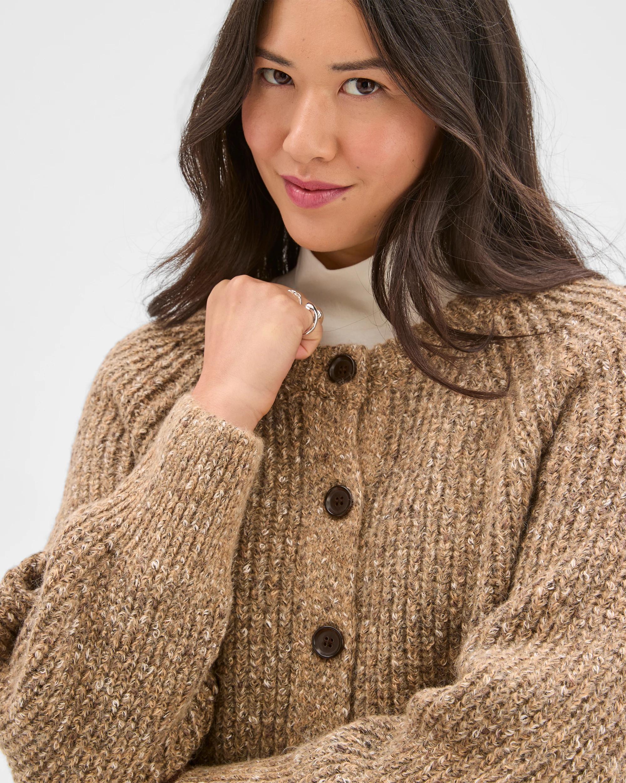 5 Target Active Twist Yarn Crew Neck Cardigan NATURAL TWIST, 5 of 7