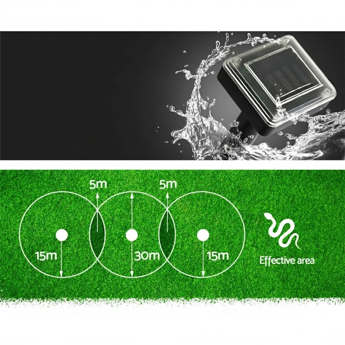 4 Gardeon Snake Repeller 6X Multi Pulse Ultrasonic Solar Powered Pest Repellent - Black, 4 of 8