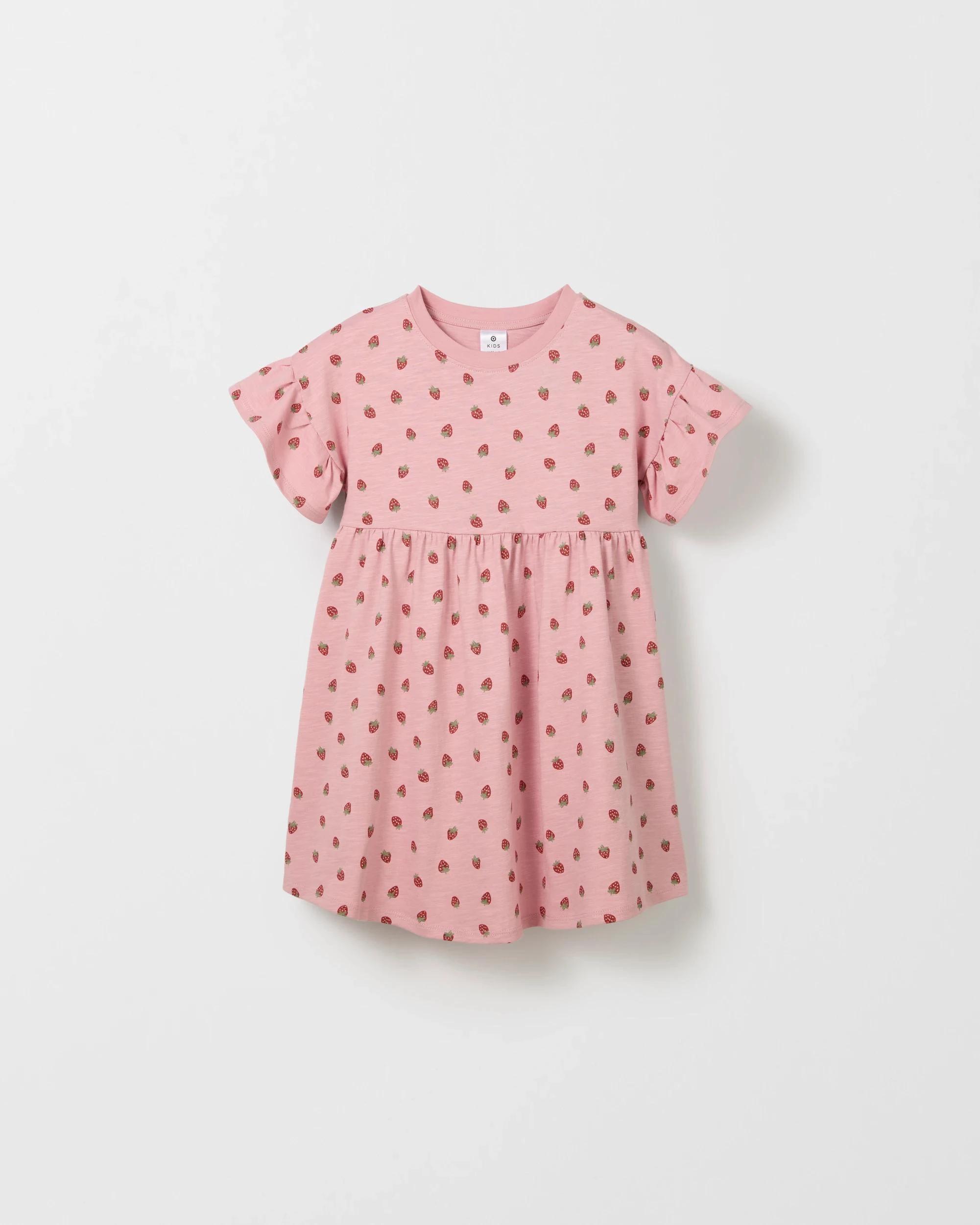1 Target Kids Australian Cotton Fashion Dress PINK STRAWBERRY, 1 of 2