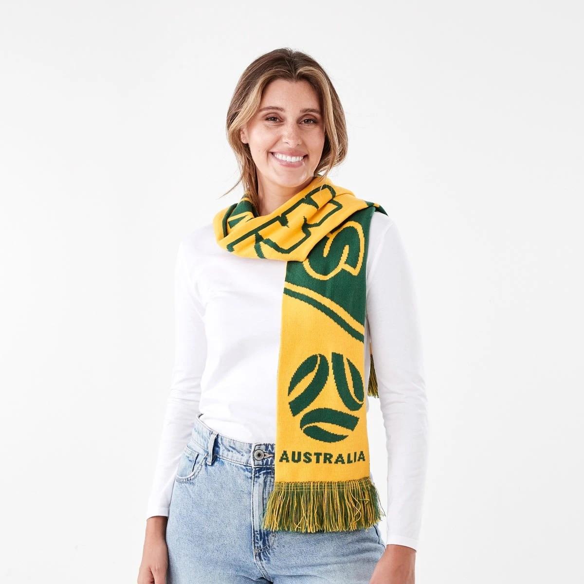 5 Official Matildas Adult Fringe Scarf Yellow, 5 of 5