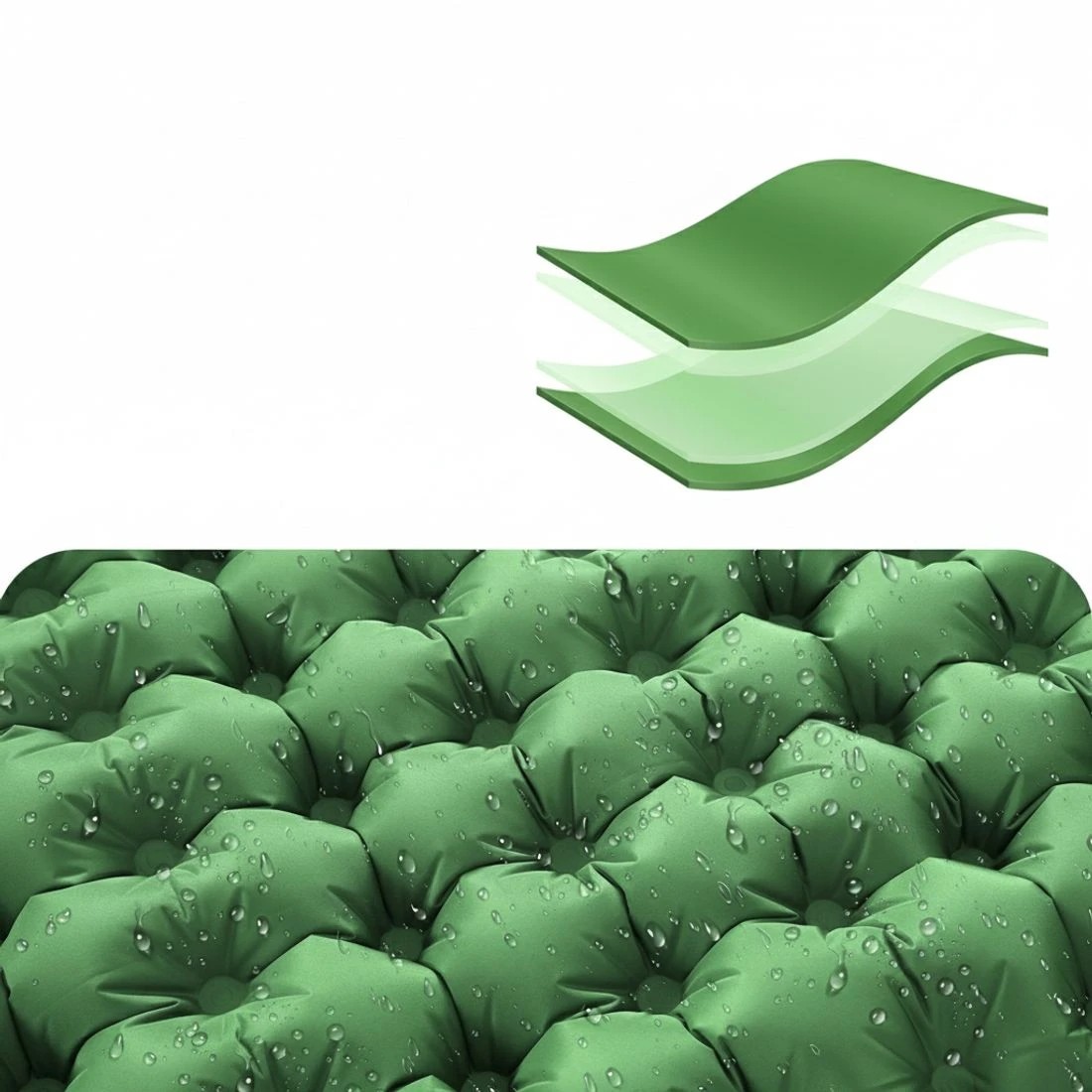 5 Weisshorn Self Inflating Mattress Camping Sleeping Mat Air Bed Pad Single Pillow - Green, 5 of 6