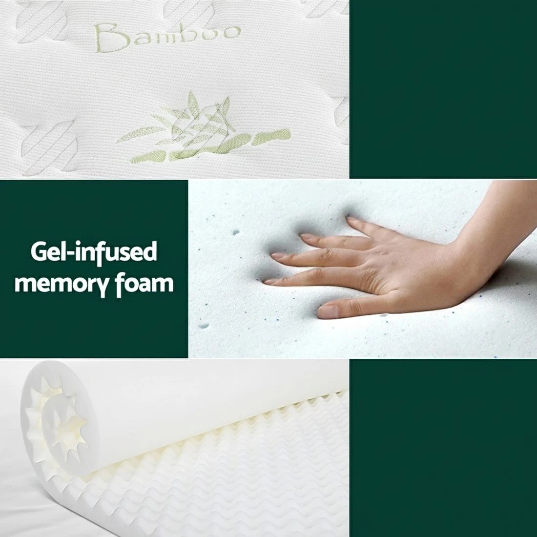 5 Giselle Mattress Cool Gel Foam 30cm King - King Bed - Grey, 5 of 7