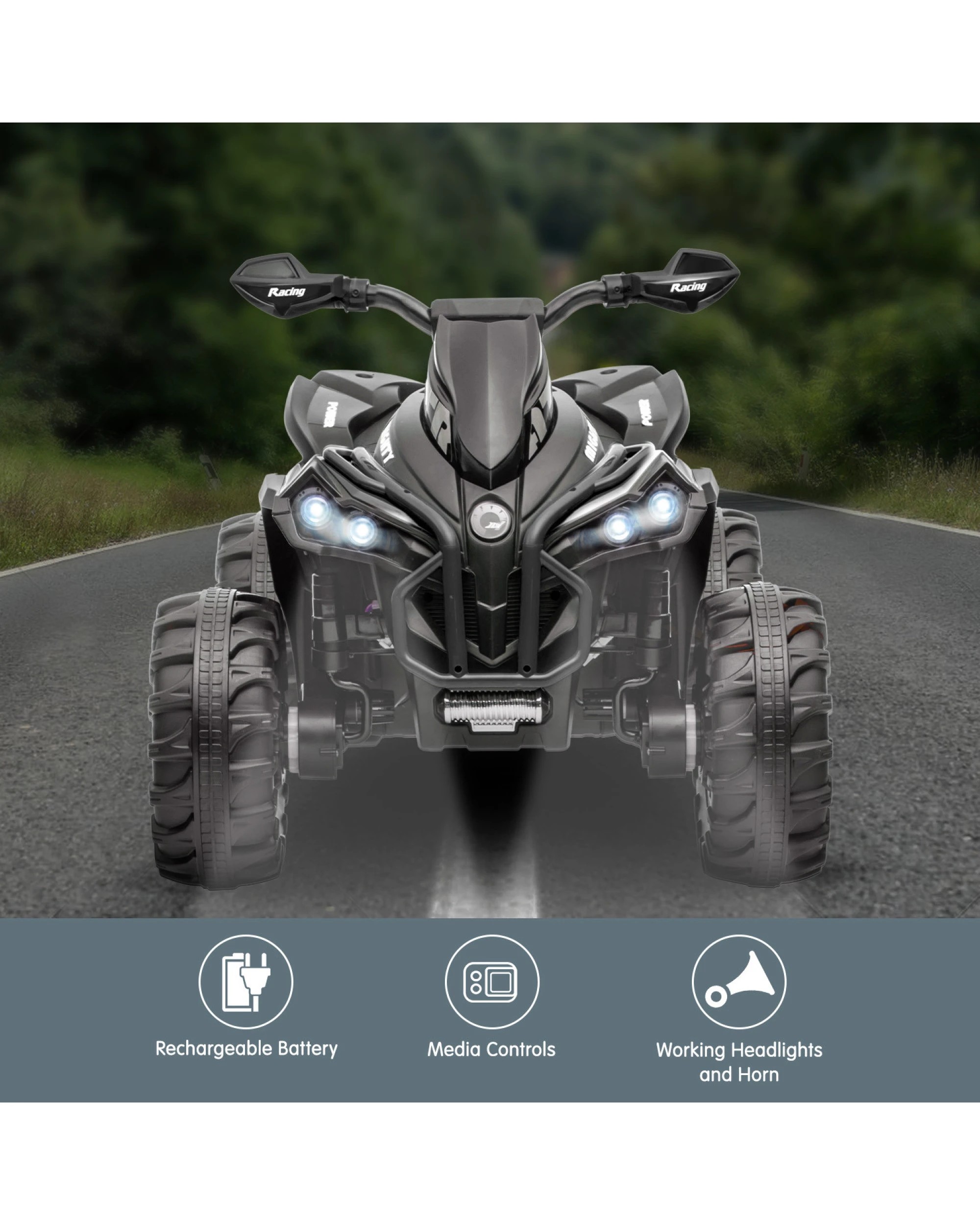 5 Kahuna Gts99 Kids Toy Electric Ride On Quad Bike 50w Atv - Black, 5 of 10