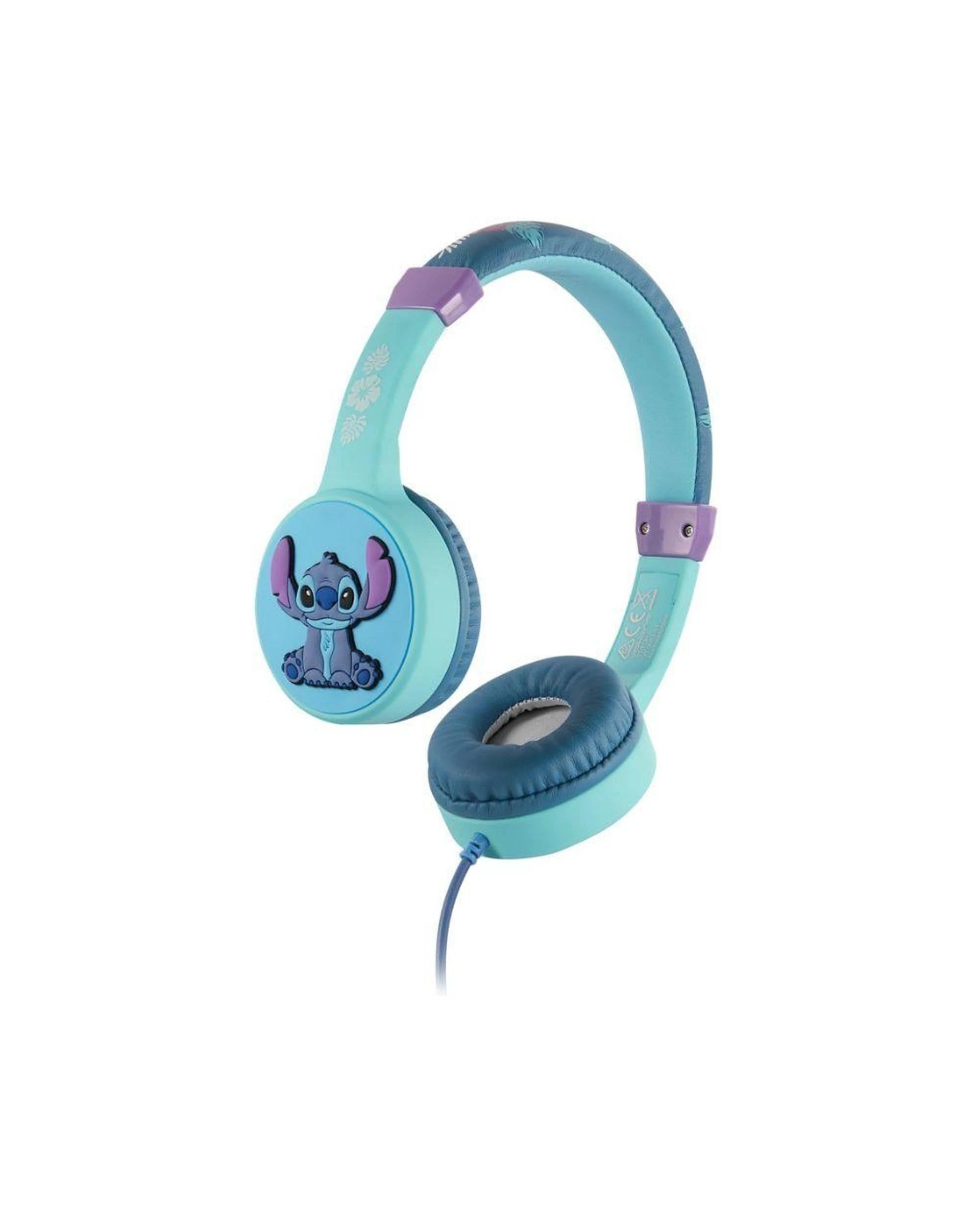 1 Disney Stitch 3D Kids Stereo Headphones AUX Plug Adjustable Headband, 1 of 3