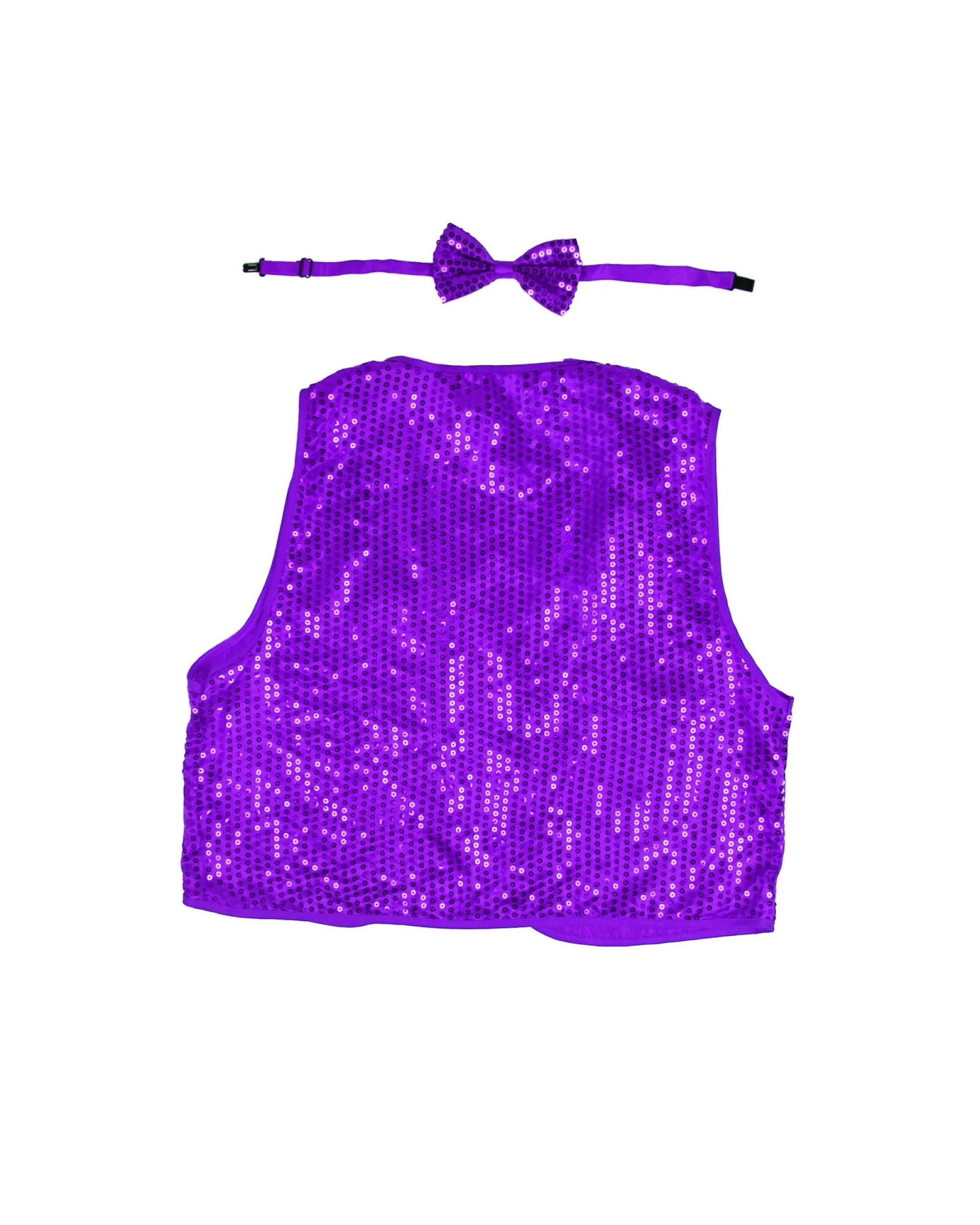2 BR Costumes Kids Sequin Vest and Bow Tie Set for 80s Party Dress Up, 2 of 2