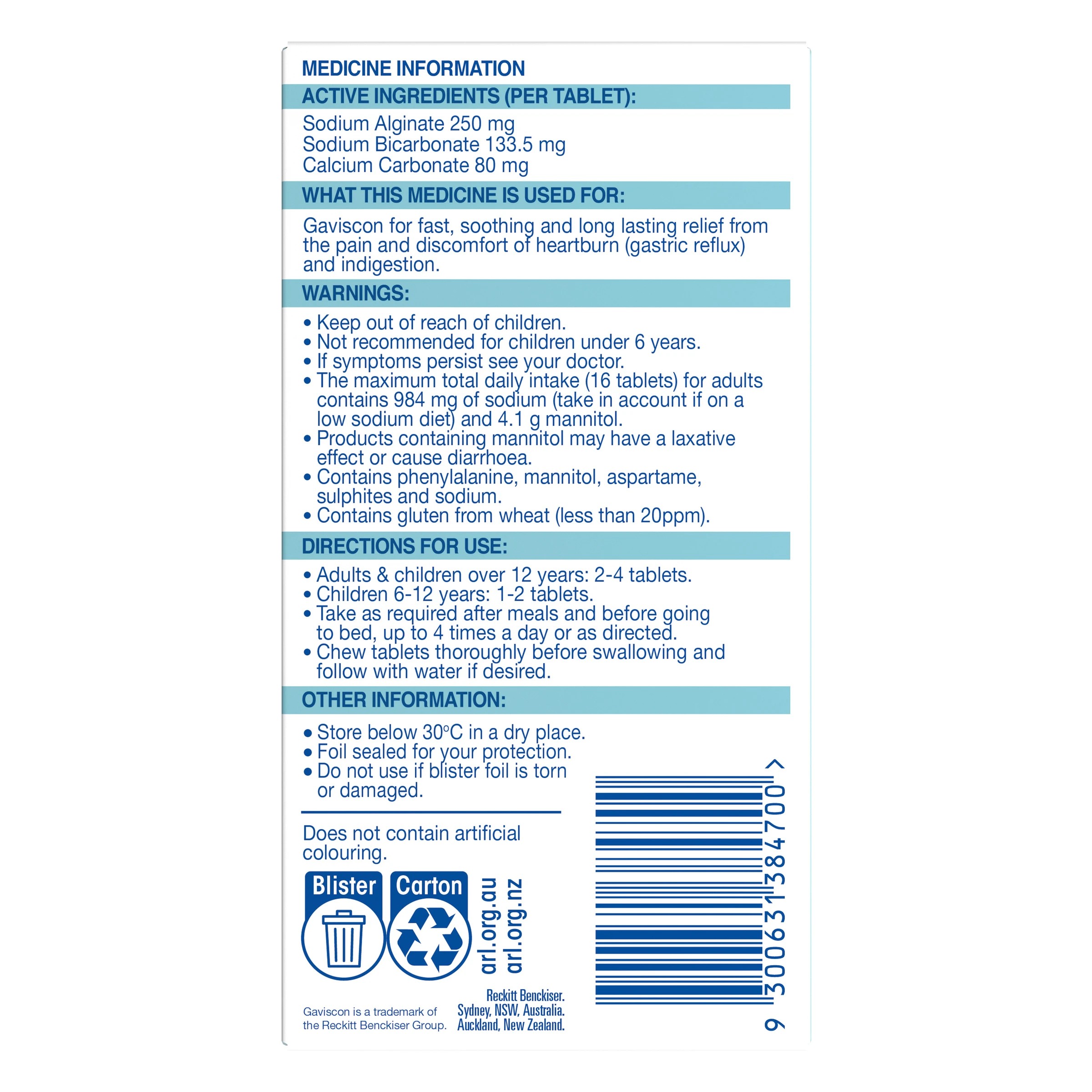 3 24 Pack Gaviscon Core Peppermint Chewable Tablets 250mg, 3 of 8