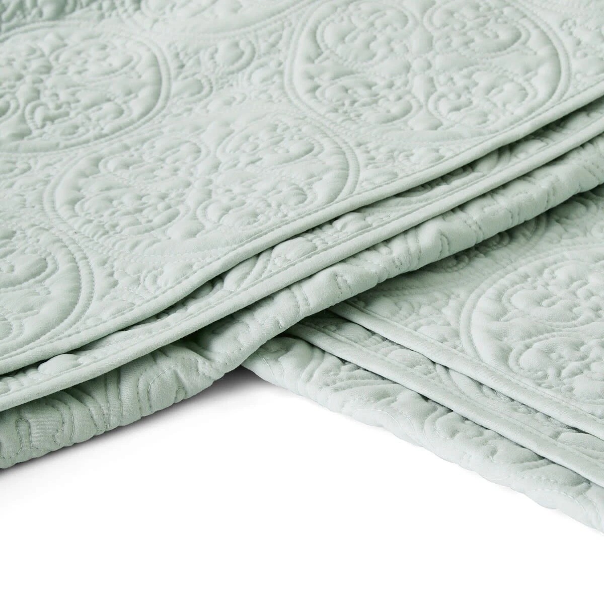 6 Aria Coverlet Set - Queen/King Bed, Seafoam, 6 of 7