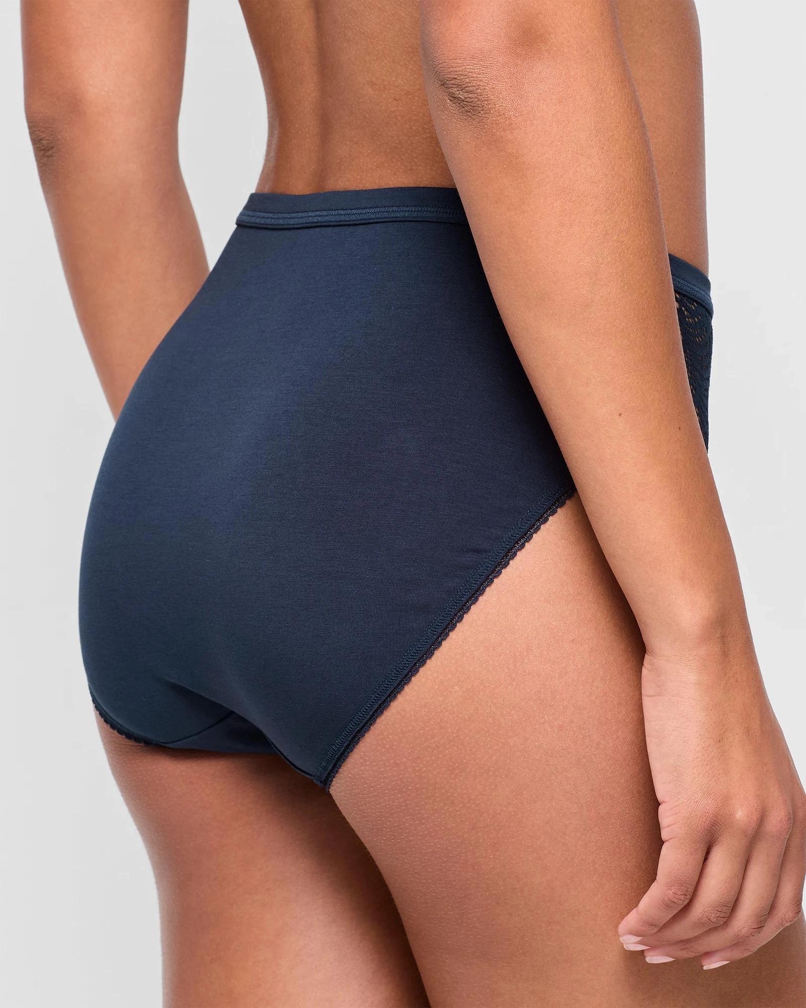 4 Target Woman Australian Cotton and Lace High Cut Briefs NAVY BLUE, 4 of 4