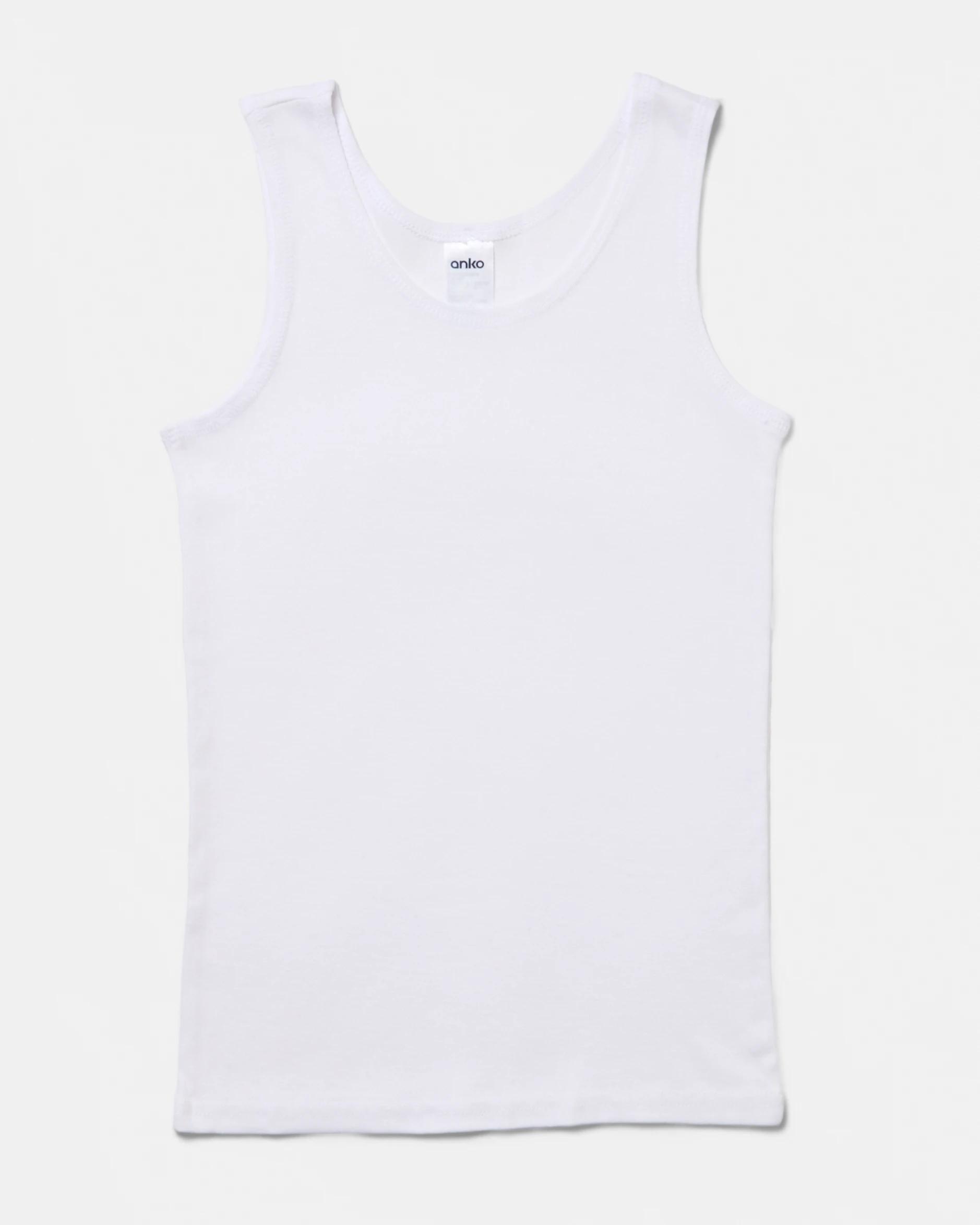 3 3 Pack Wide Strap Singlets White, 3 of 5