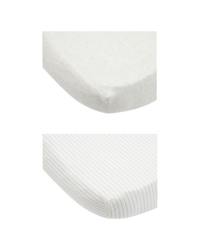 2 Pack Cotton Jersey Fitted Co-Sleeper Bassinet Sh
