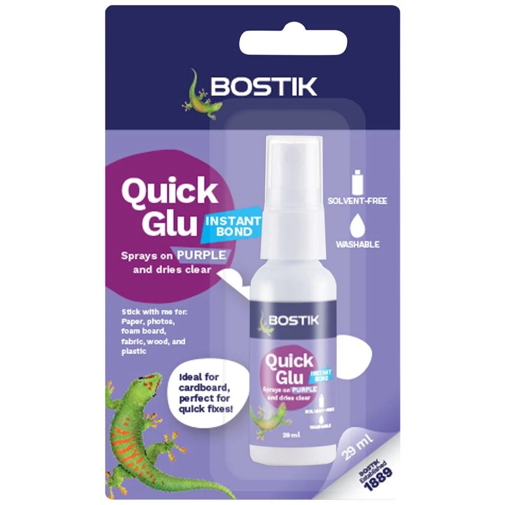2 Bostik Quick Glu Instant Fix Bond Spray 25g, 2 of 2