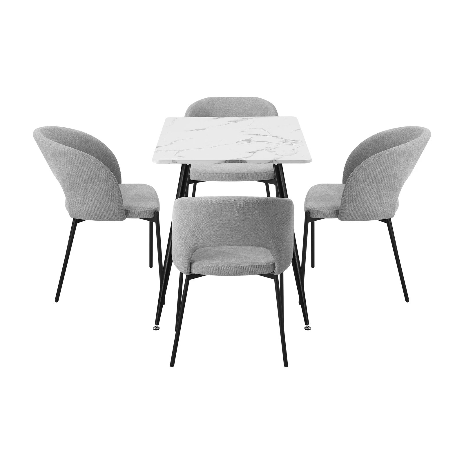10 Oikiture 120cm Rectangle Dining Table With 4pcs Fabric Dining Chairs
 - Multi, 10 of 10