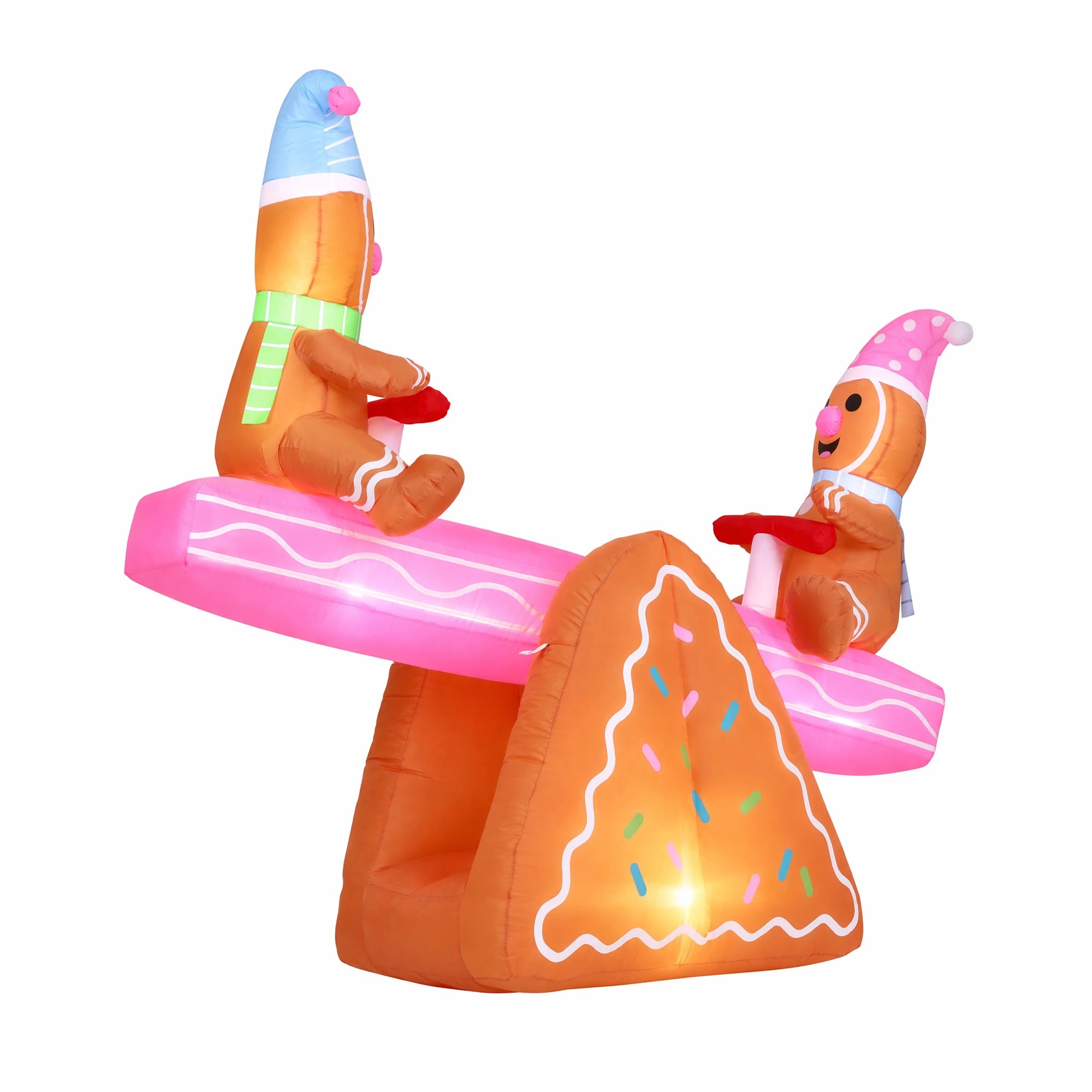 1 Jingle Jollys Christmas Inflatable Seesaw 1.8M Height LED Outdoor Decorations Illuminated - Multi, 1 of 9