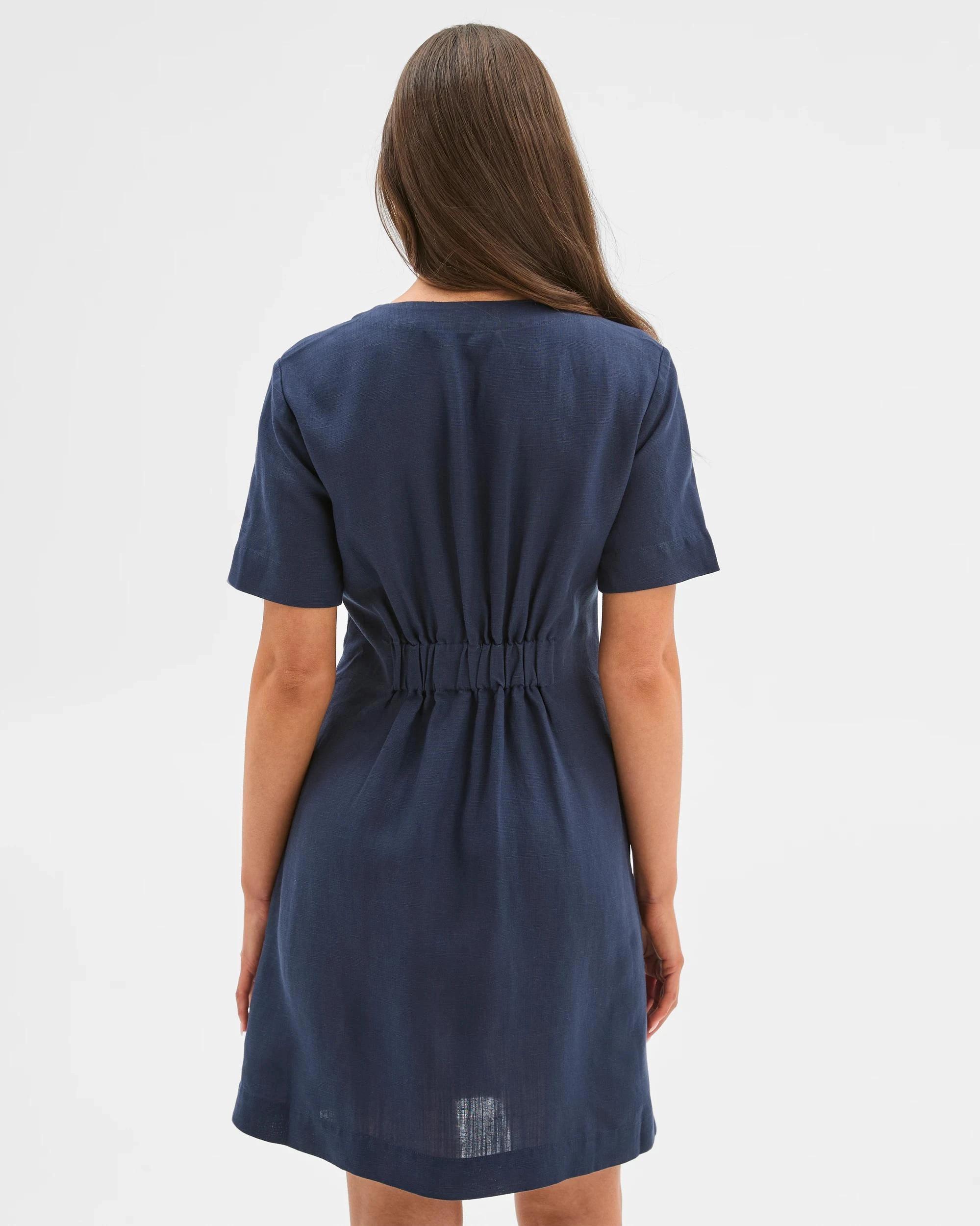 7 Target Petites Pintuck Waist Mini Dress NAVY BLAZER, 7 of 7