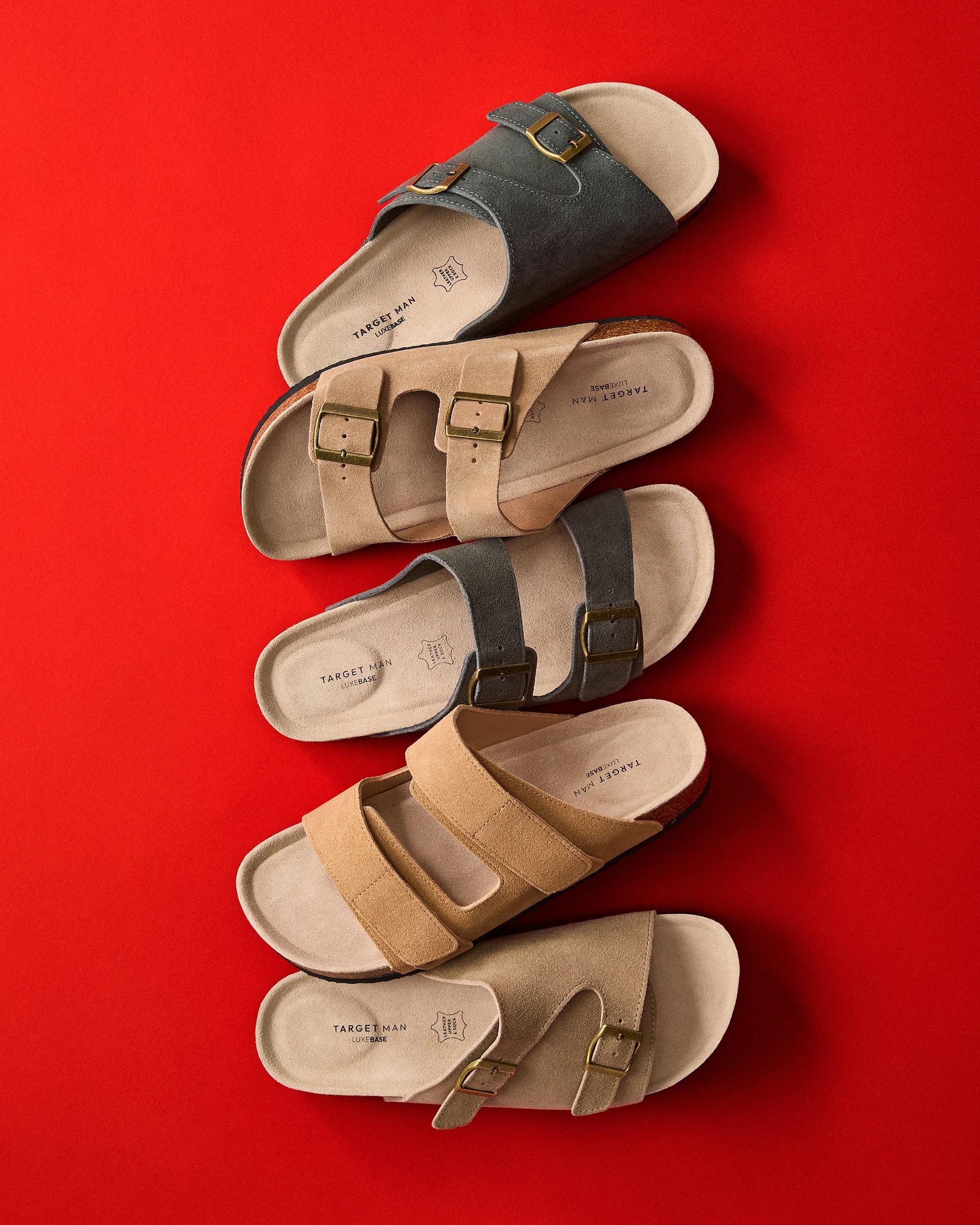 4 Target Man Leather Moulded Cork Sandals - Solo GREY SUEDE, 4 of 4