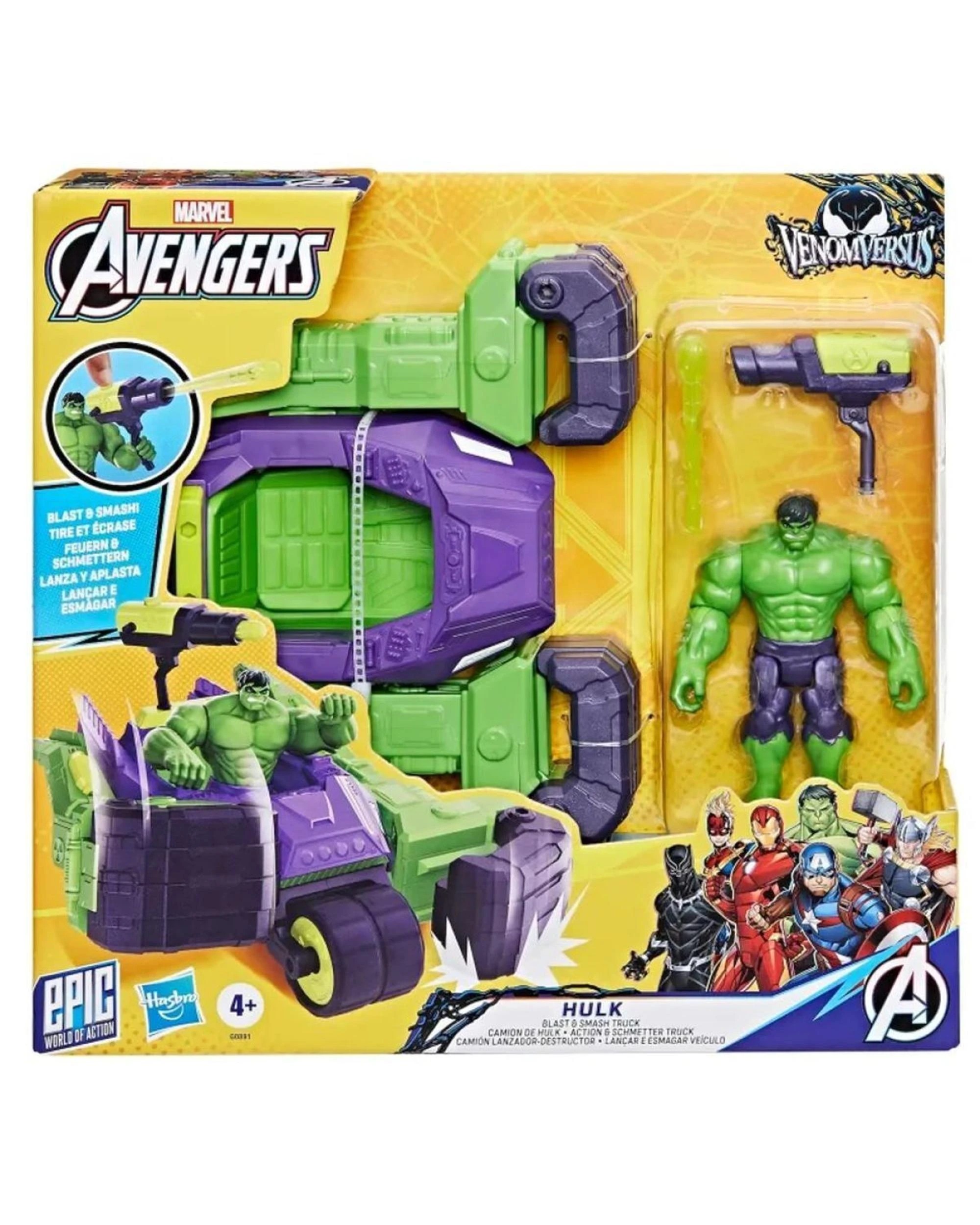 1 Marvel Avengers VenomVersus Epic World of Action Hulk Blast and Smash Truck, 1 of 5
