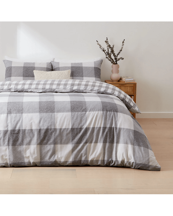 Asher Cotton Rich Reversible Quilt Cover Set - King Bed