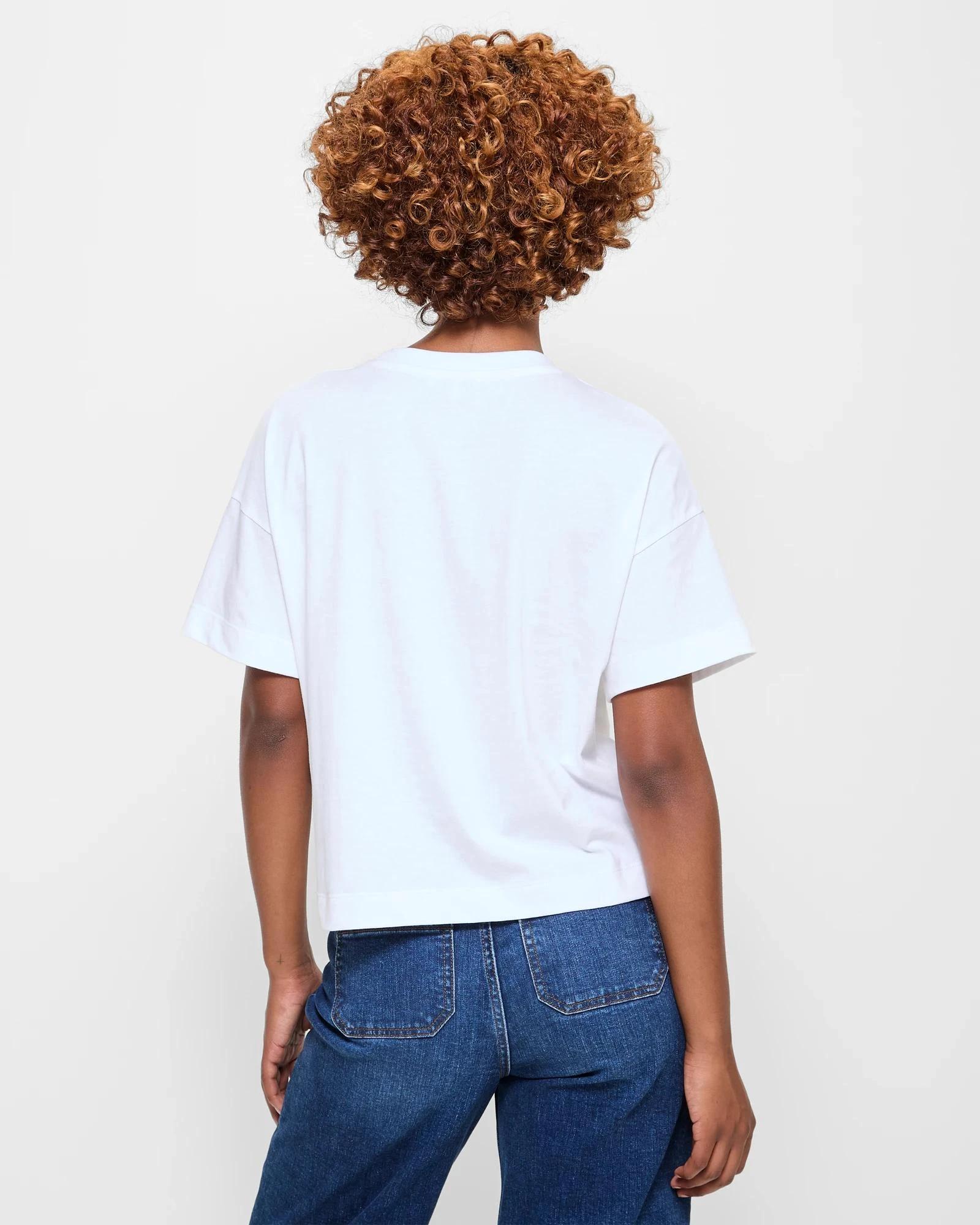 4 Target Petites Australian Cotton Boxy Crop Graphic T-Shirt WHITE MILAN, 4 of 5