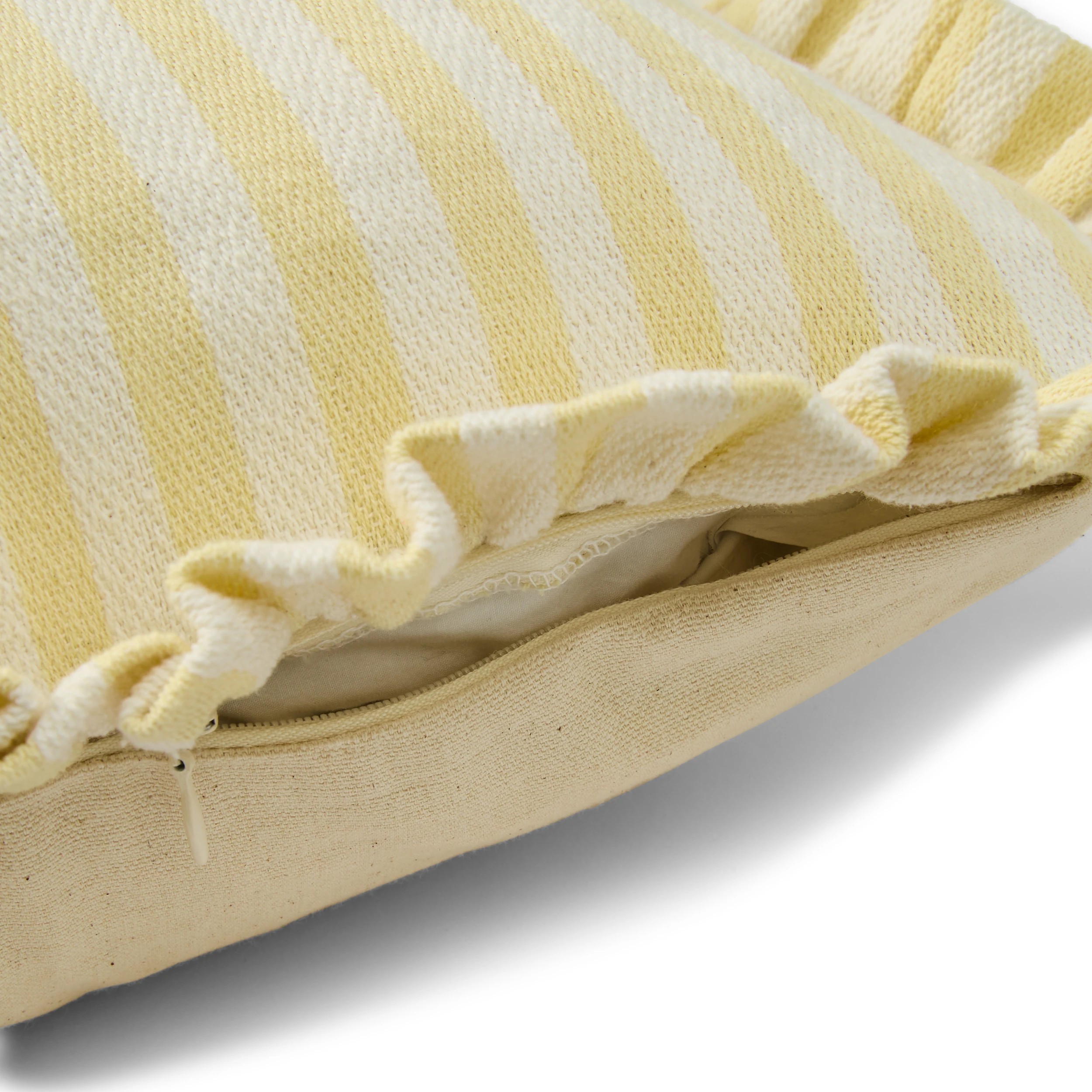 6 60cm Stripe Cushion Cover - Butter, 6 of 6