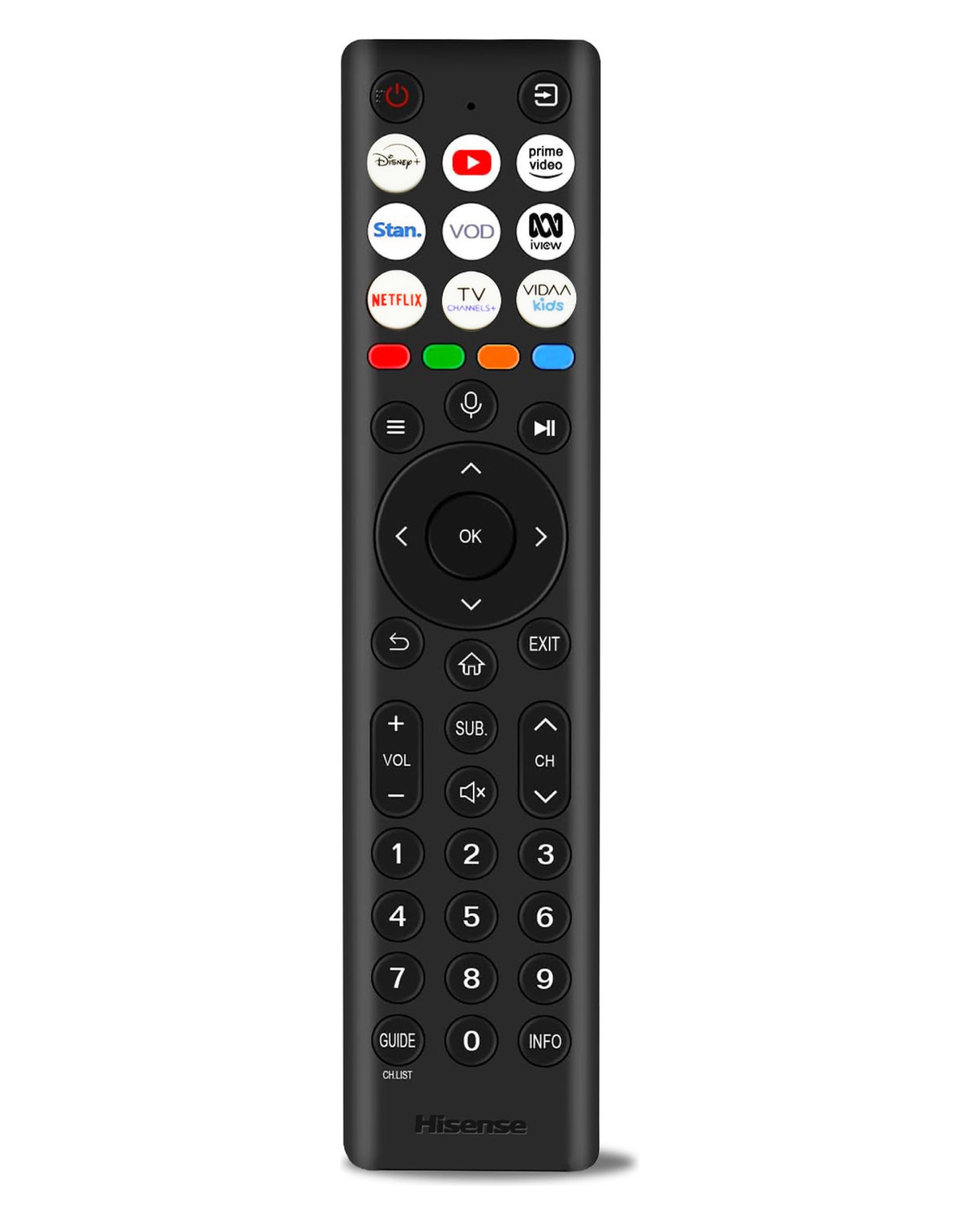 1 Hisense ERF2R38H Genuine Original TV Remote Control - Black, 1 of 6