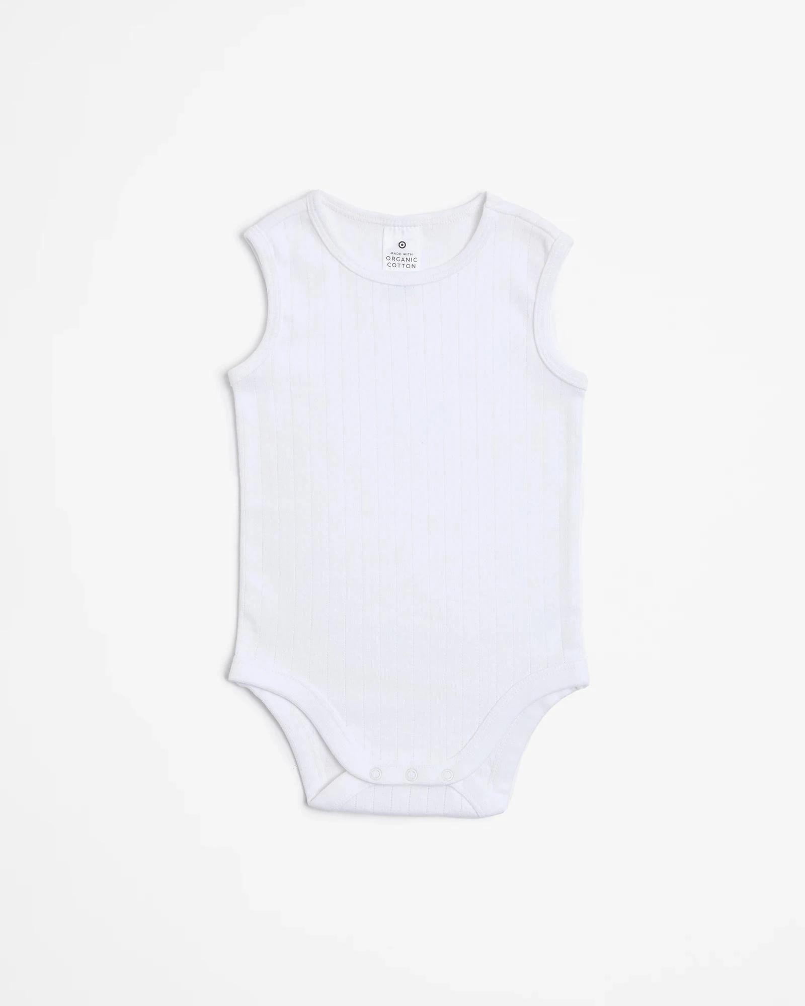 1 Target Baby Organic Cotton Pointelle Bodysuit WHITE, 1 of 3