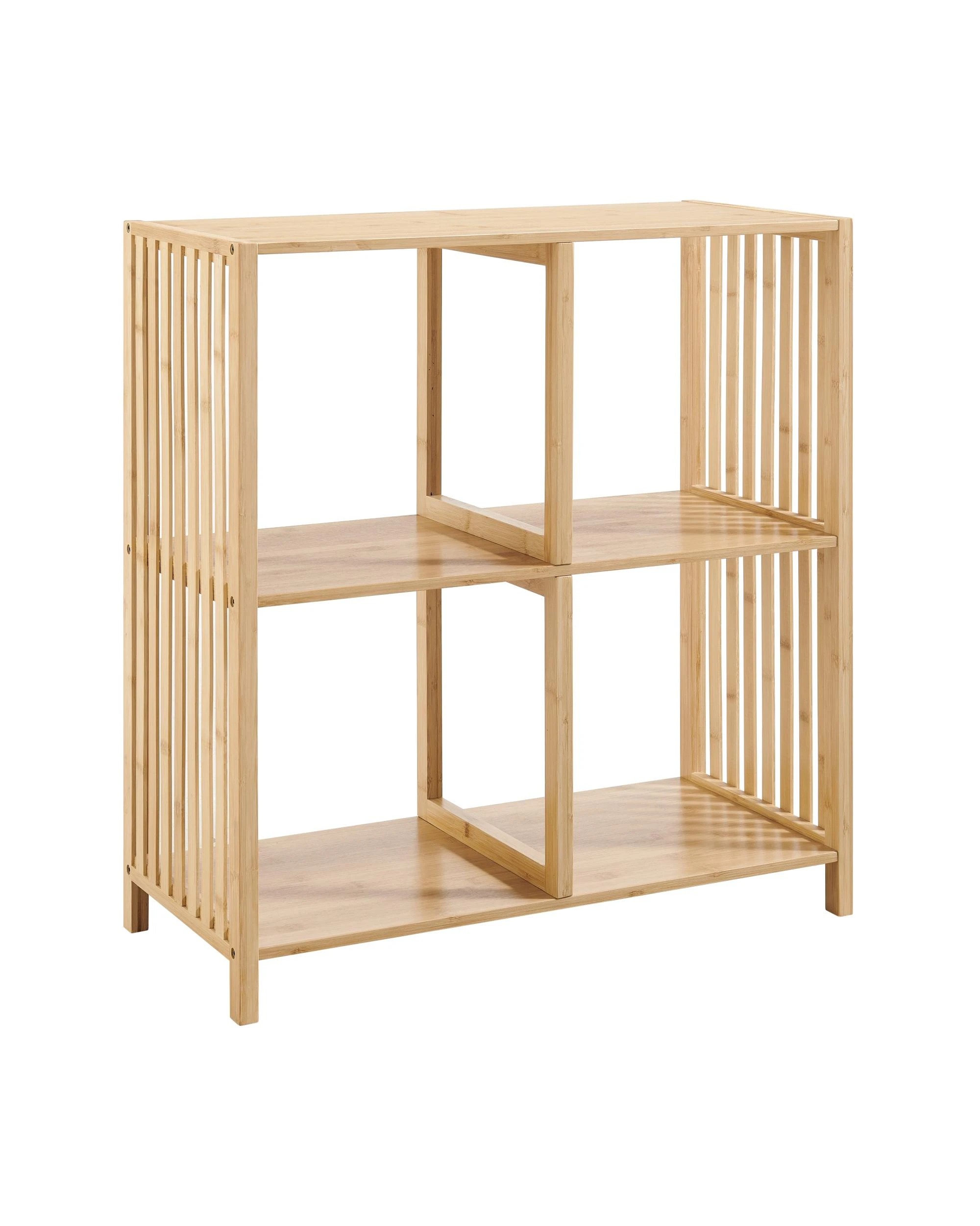 1 Kodu Open Shelf Bookshelf Display Unit 2x2 Bamboo - Natural, 1 of 9